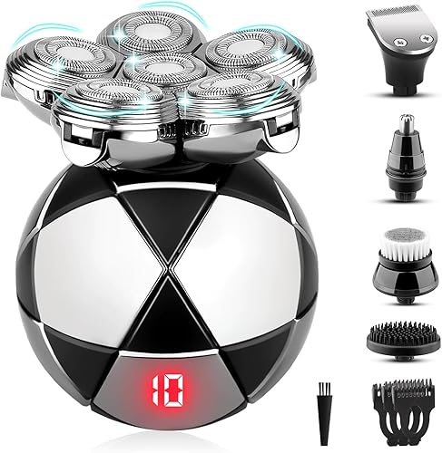 Afeitadora de cabeza para hombres calvos, afeitadora eléctrica de precisión definitiva para hombres calvos, IPX7, impermeable, recargable, afeitado