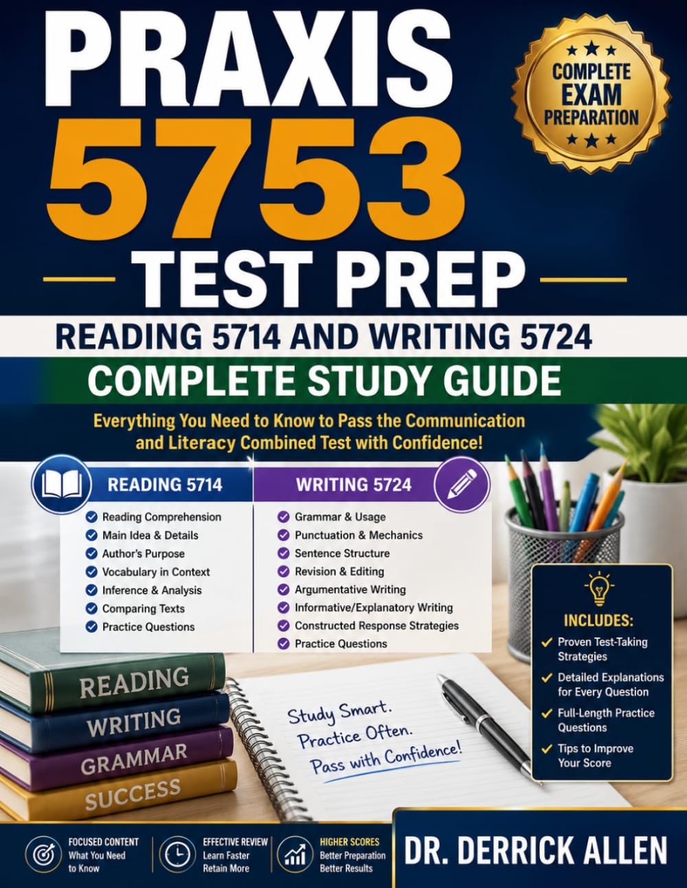 Praxis 5753 Test Prep: Reading 5714 and Writing 5724 Complete Study Guide (Teacher Certification Mastery Series)