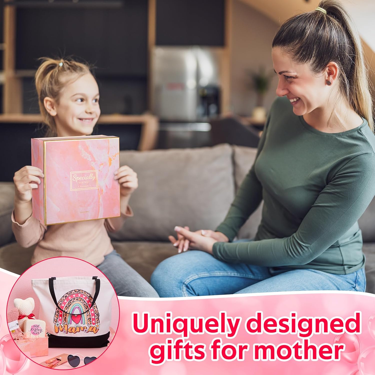 10 Pcs Birthday Gift for Mom Birthday Gifts Basket Mom from Daughter Son Women Tumbler Sunglass Sock Towel Mama Makeup Brush Tote Bag for Christmas Mother Mama Women - Image 5