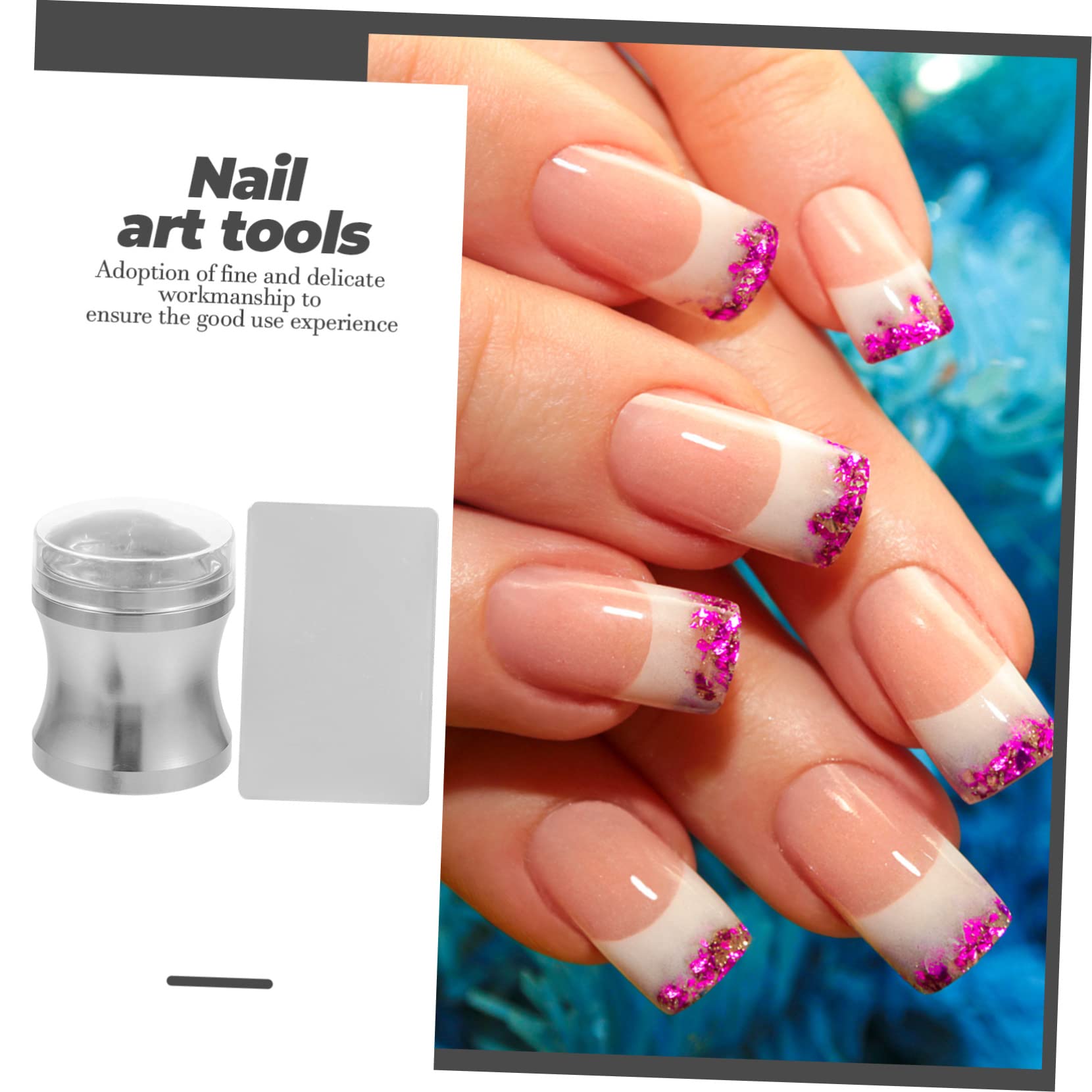 Healeved 5sets Stampini Per Unghie Silicone Per Nail Art Facili Usare Stampini e Raschietto Per Decorazioni Unghie Mano