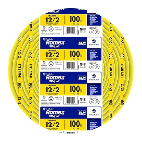 Southwire Romex Brand Simpull Solid Indoor 12/2 W/G NMB Cable 100ft Coil - SW# 28828228