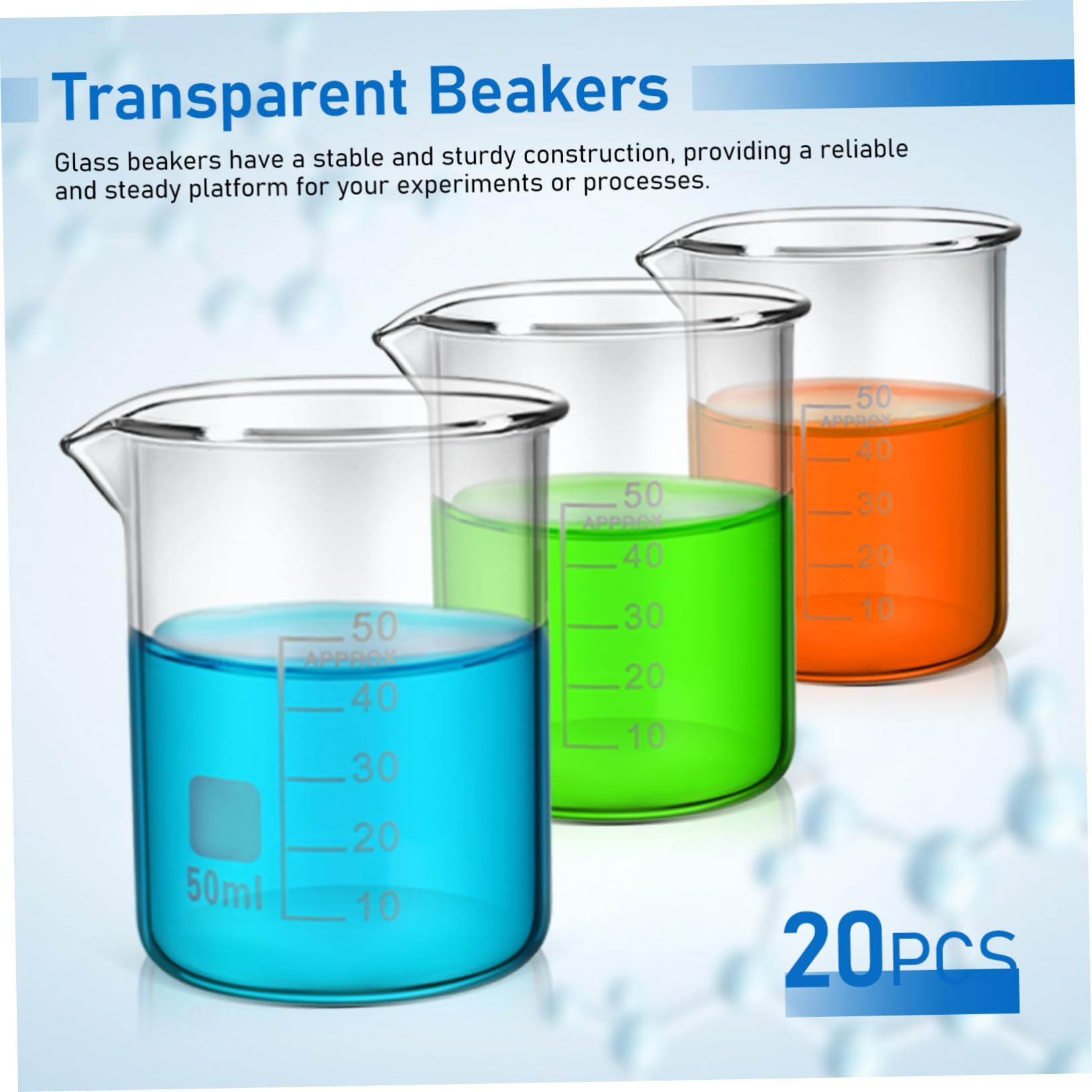 ABOOFAN 20piezas De Vidrio Transparente Probeta Graduada De Cristalería Para Experimentos Científicos De Suministros De