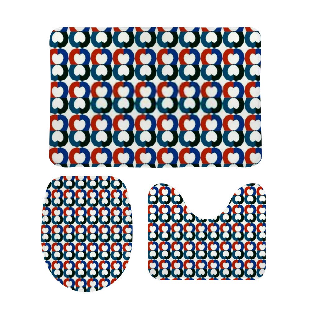 Tapis de bain absorbant et antidérapant lot de 3 texture géométrique doux