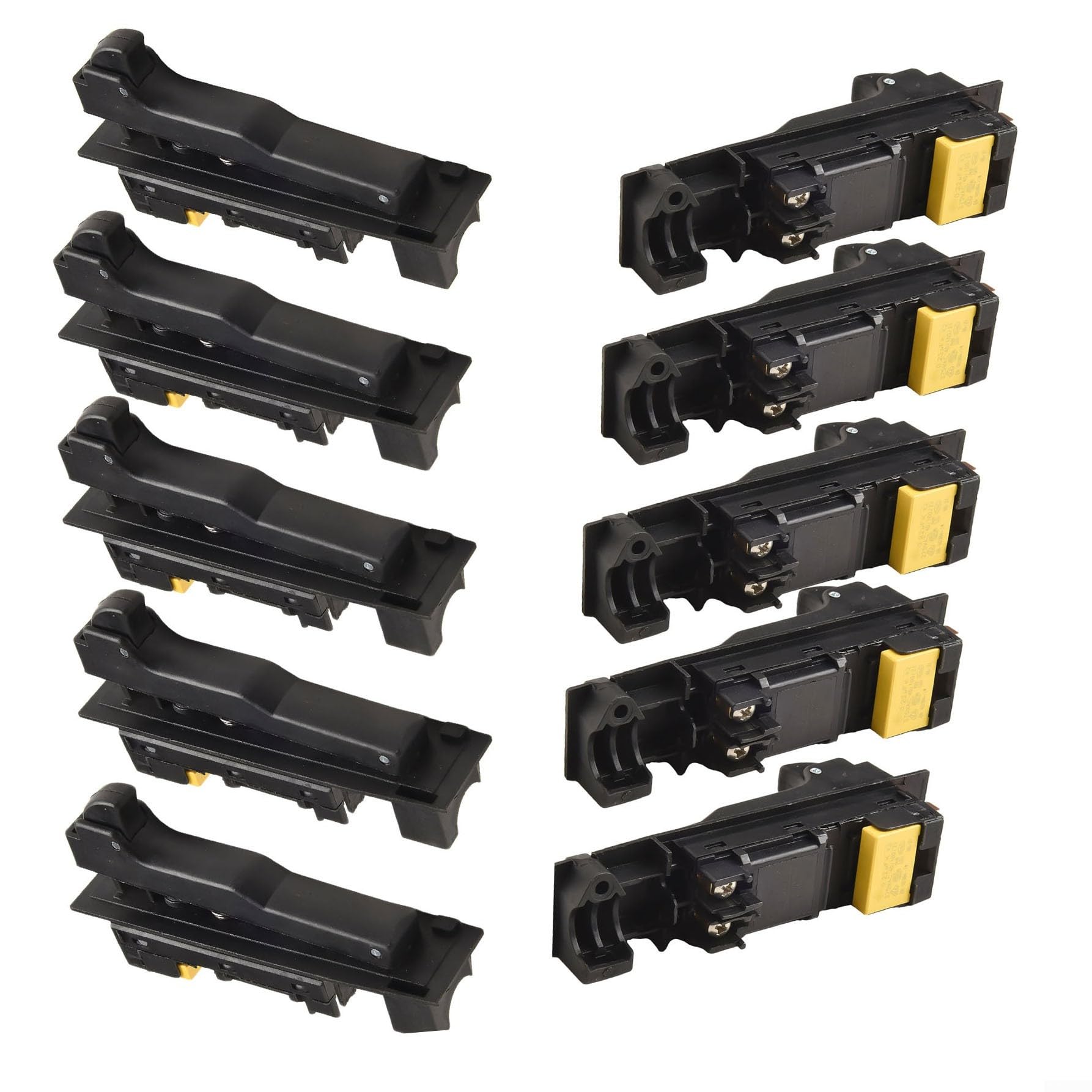 5 10 interruptores de gatillo para amoladora angular GA9030 GA9020 GA7030 GA7020 G18SE3 9069 9067 9059 9049 9047 9016B 9015B 180 mm pieza de repuesto de plástico C (10 piezas)