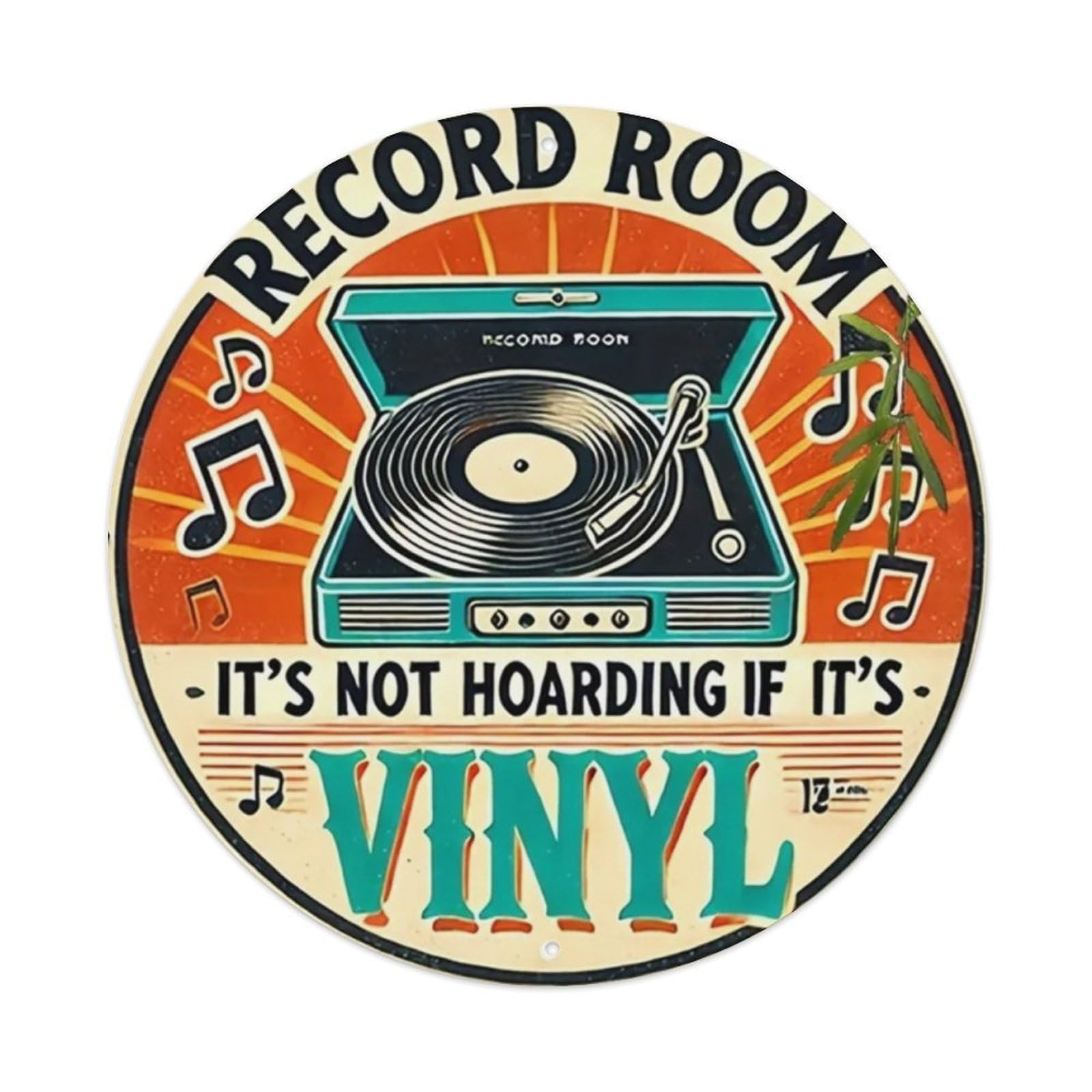 Igtefte Vintage Record Room Tin Sign Style Home Bar Garden Wall Plaque Decor Metal Poster 8X8 Inch