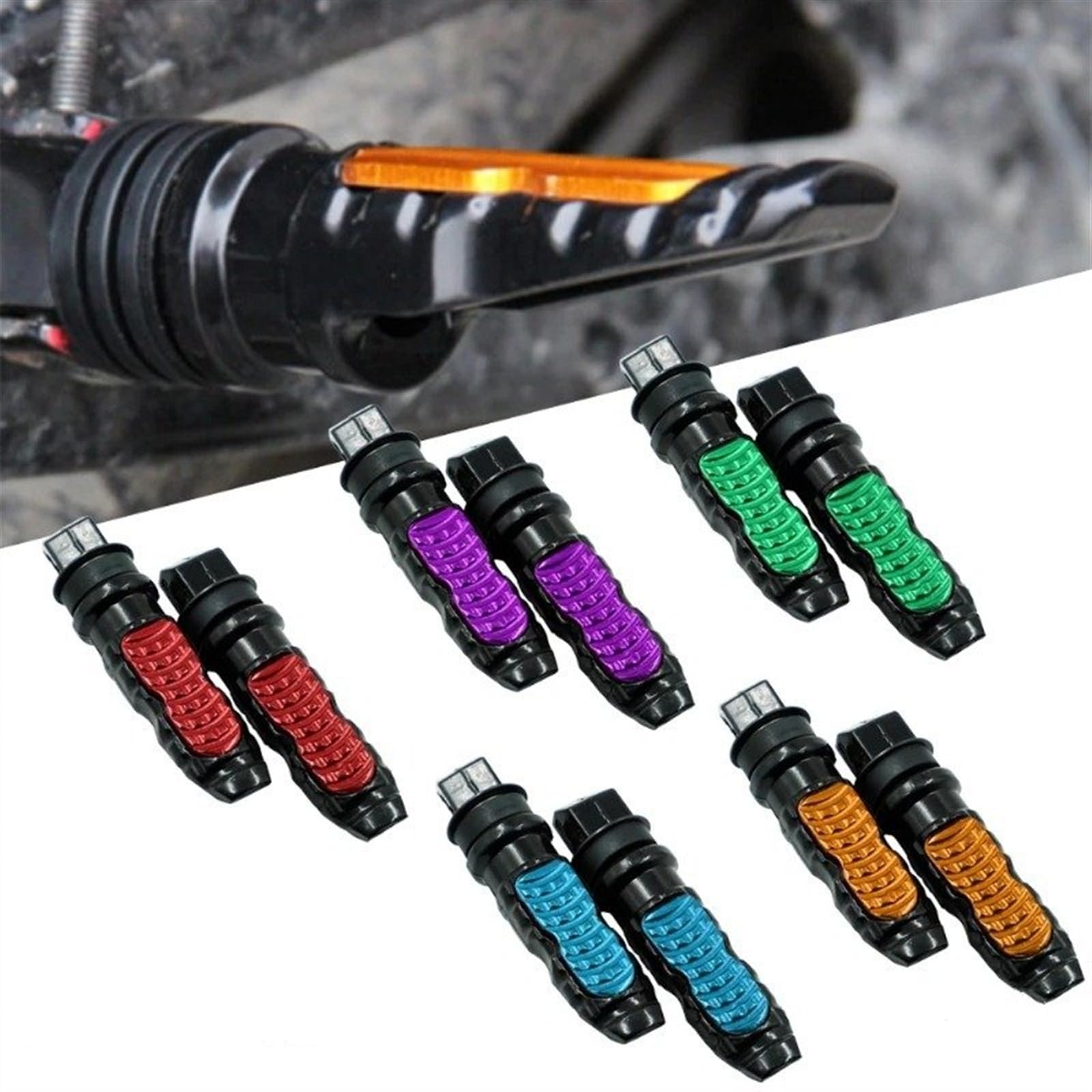 Motorpedaal 2 Stks Motor Achter Passagier Voetsteunen Universele Voetsteunen Voetsteunen Pedalen Accessoires Voetsteunpedaal (Color : 2