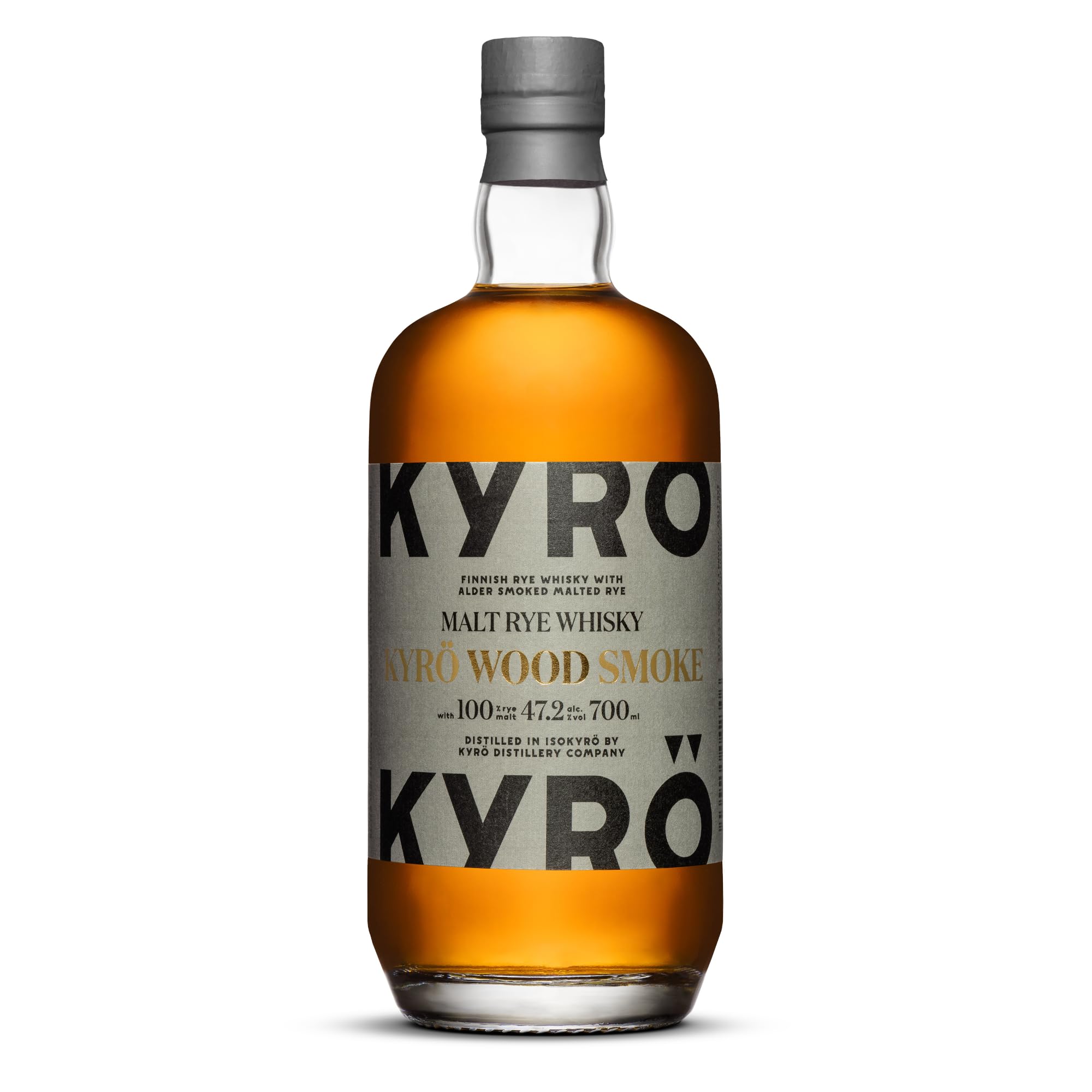 Kyrö Wood Smoke Whisky 47,2% vol. | Finnischer Roggenwhisky | 0,7 Liter | Über Erlenholz geräuchert | Kyrö Distillery