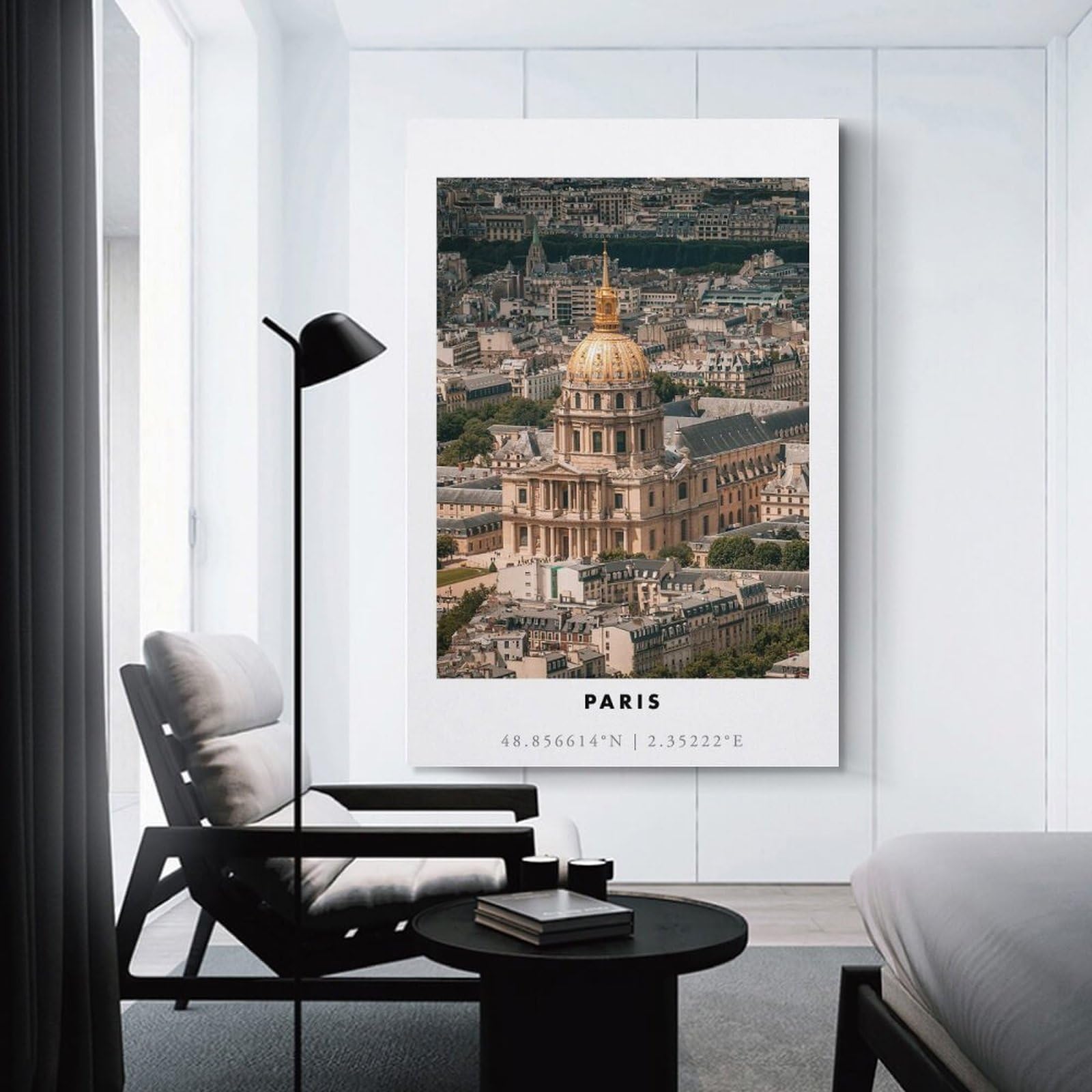 Junmoney Unframe-Style-13 Paris Cityscape With Dome Canvas Wall Decor, 16X24inch(40X60cm), For New Homes, Bedrooms Or Workspaces, Gift Idea For Housewarming And Birthdays