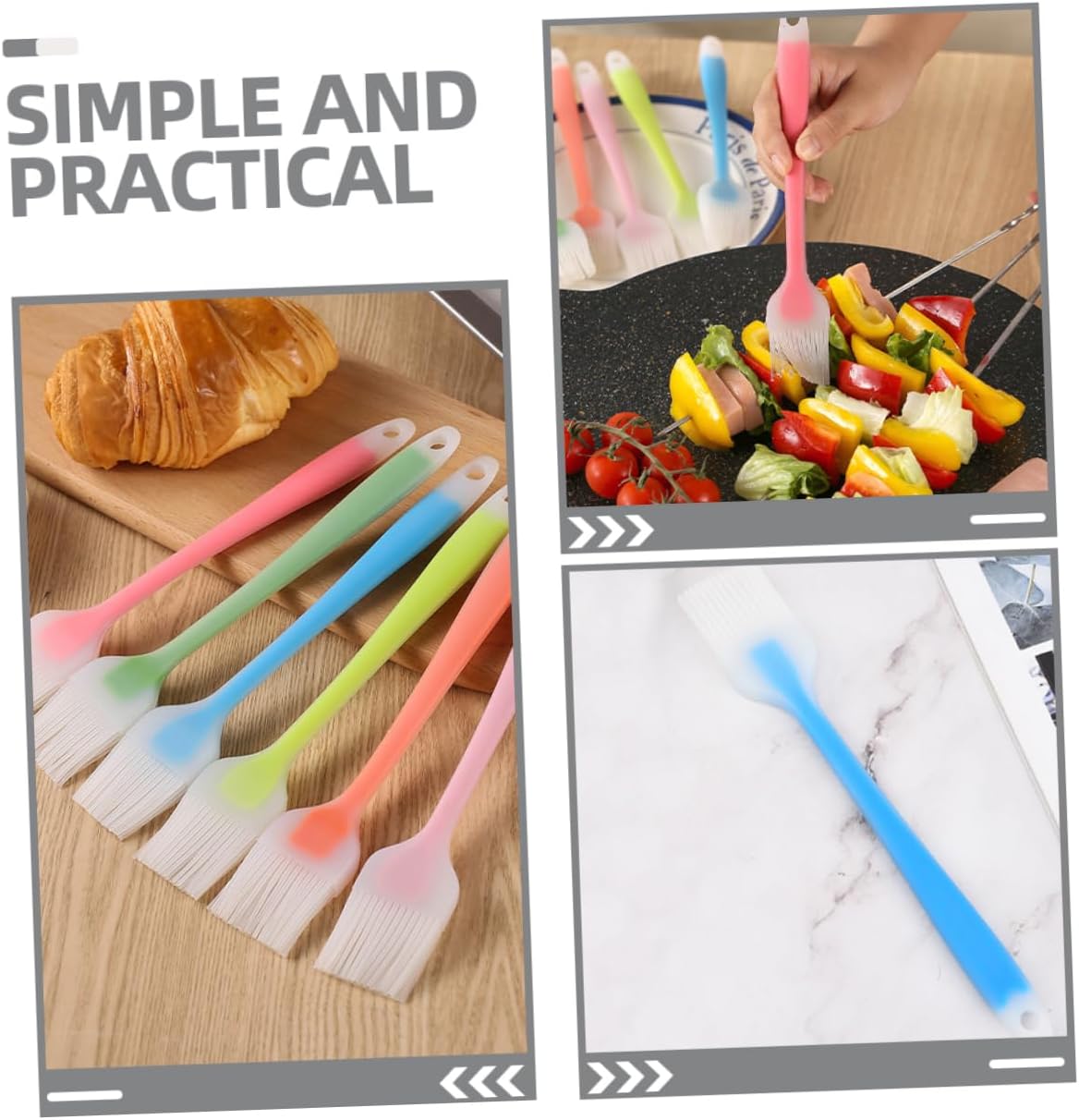 Mikikit 20pcs Silicone Basting Brush Food-grade Silicone Oil Brush for Grilling and Baking Pastry for Bbq Sauces and Marinades for Cooking
