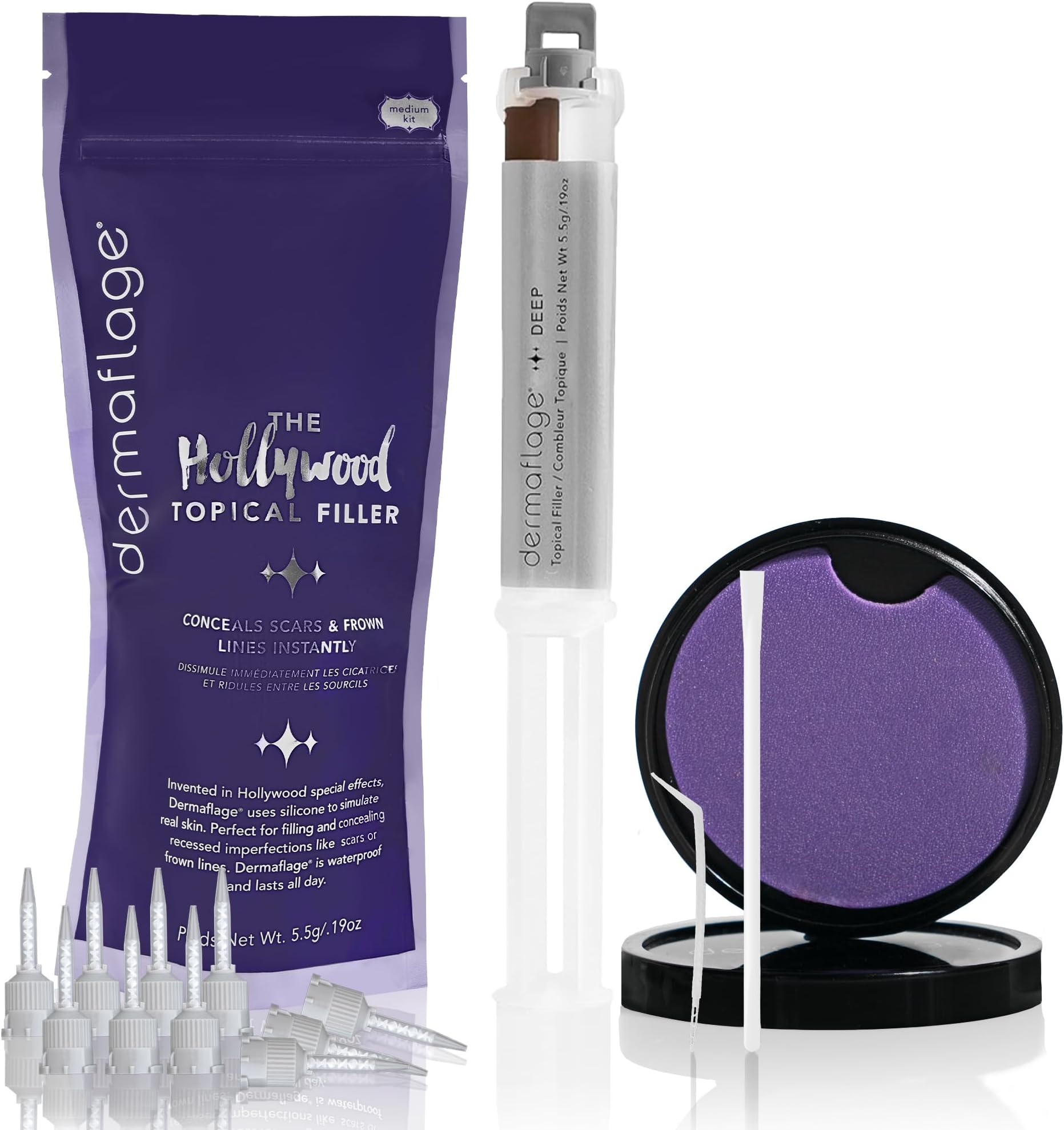 DermaflageカバーUp – コンシーラーブラシの傷跡、Frown線からハリウッドPro