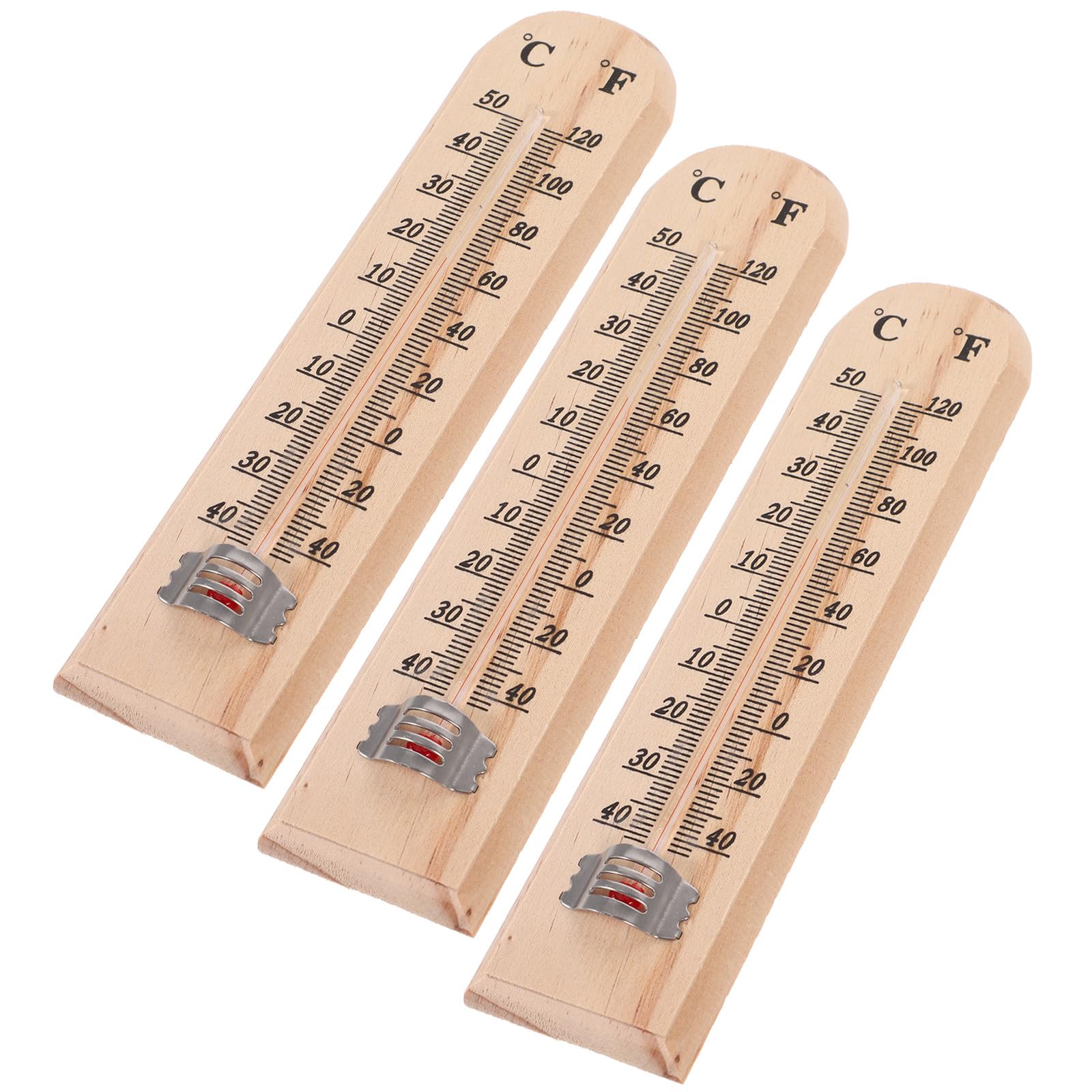 TOYANDONA Termometro da Parete in Legno 3 Pezzi, Misuratore Preciso della Temperatura ed Esterni, Design Classico e Semplice, per Casa e Ufficio