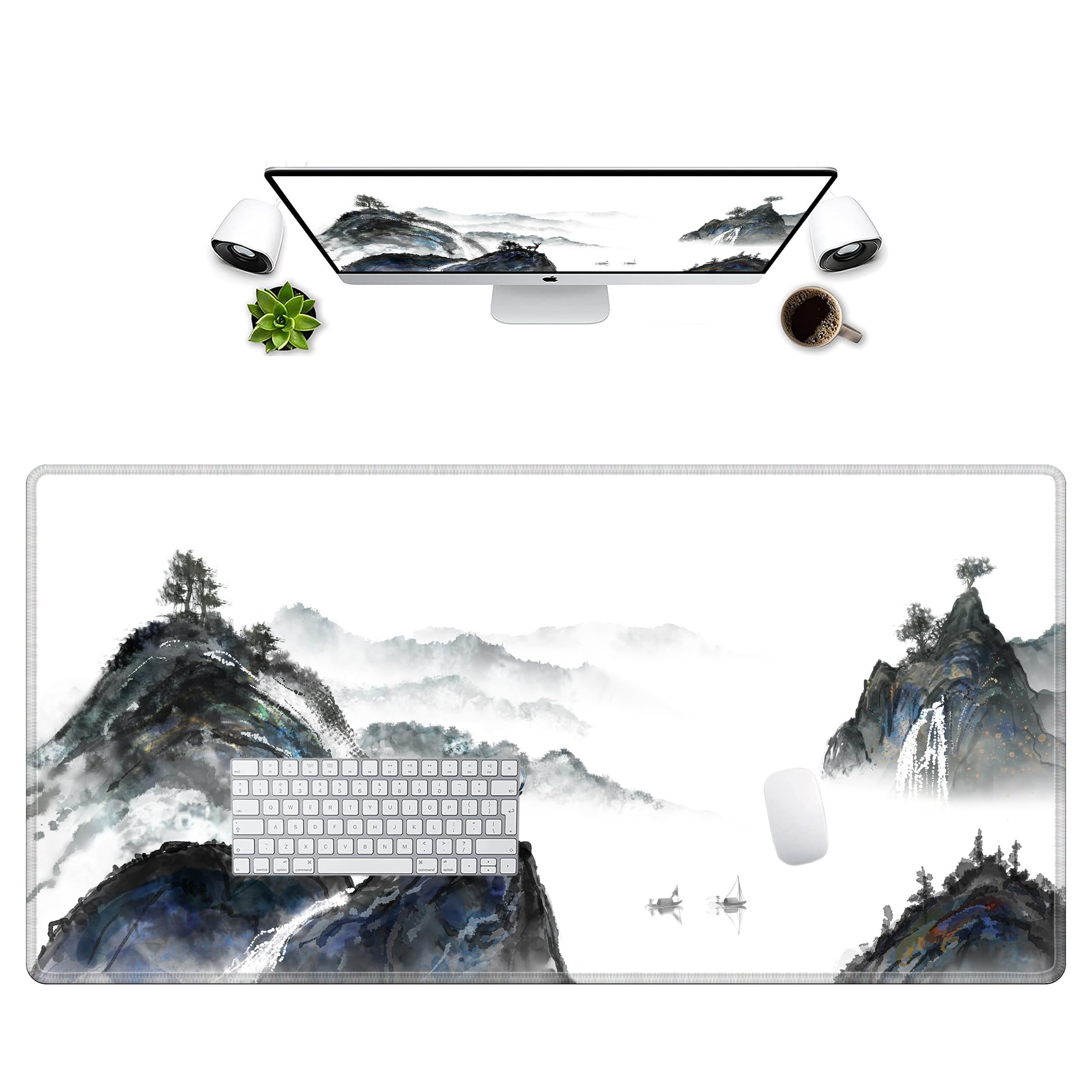 LL-COEUR Mousepad Grande Tappetino per Mouse da Gioco Naturale 120x60x0,3CM Tappetino da Scrivania Esteso XXL Speed Gaming XXXL