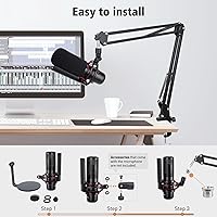 Vista 2 de HyperX ProCast - Brazo de brazo de micrófono compatible con HyperX ProCast, soporte de brazo de micrófono con cubierta de micrófono, mejora