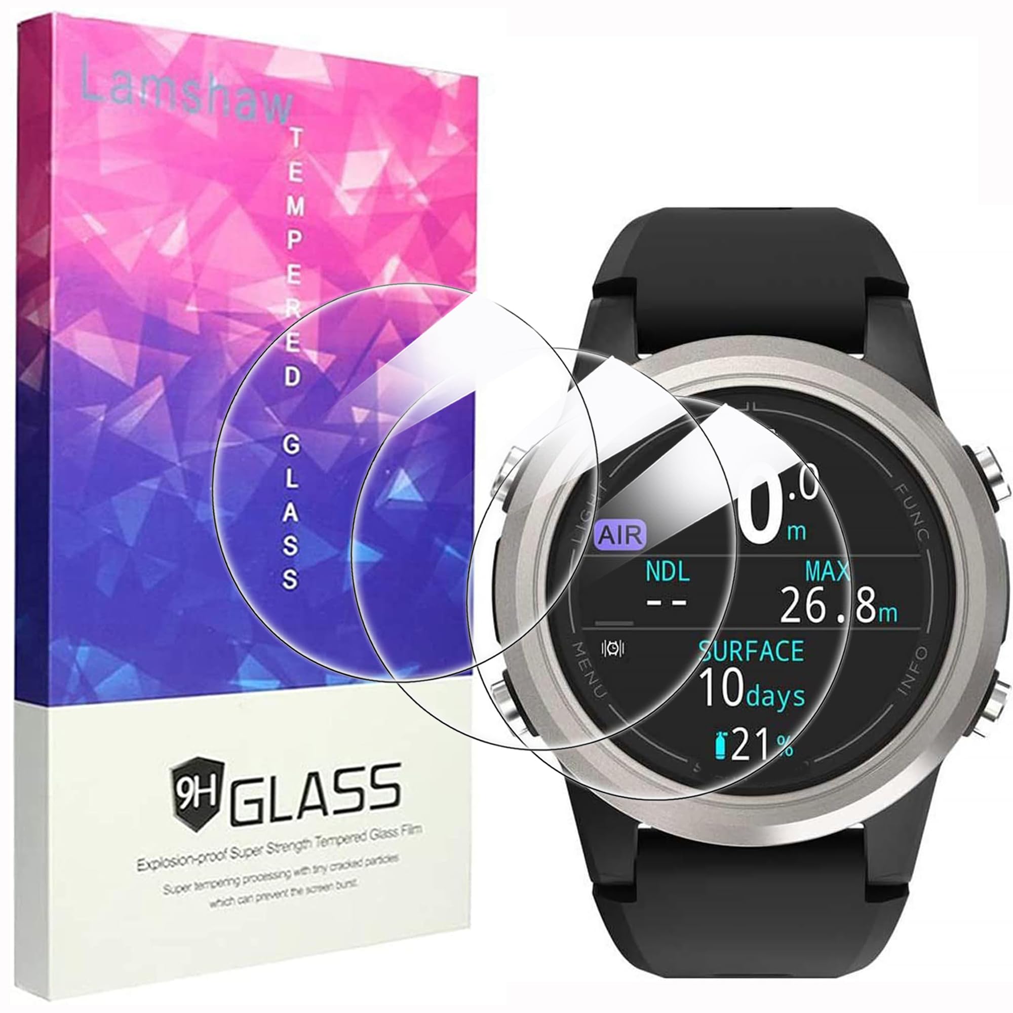 Lamshaw Compatible for Shearwater Research Tern Screen Protector, [3 Pack] 9H Tempered Glass Screen Protector Film Compatible for Shearwater Research Tern (3 Pack)