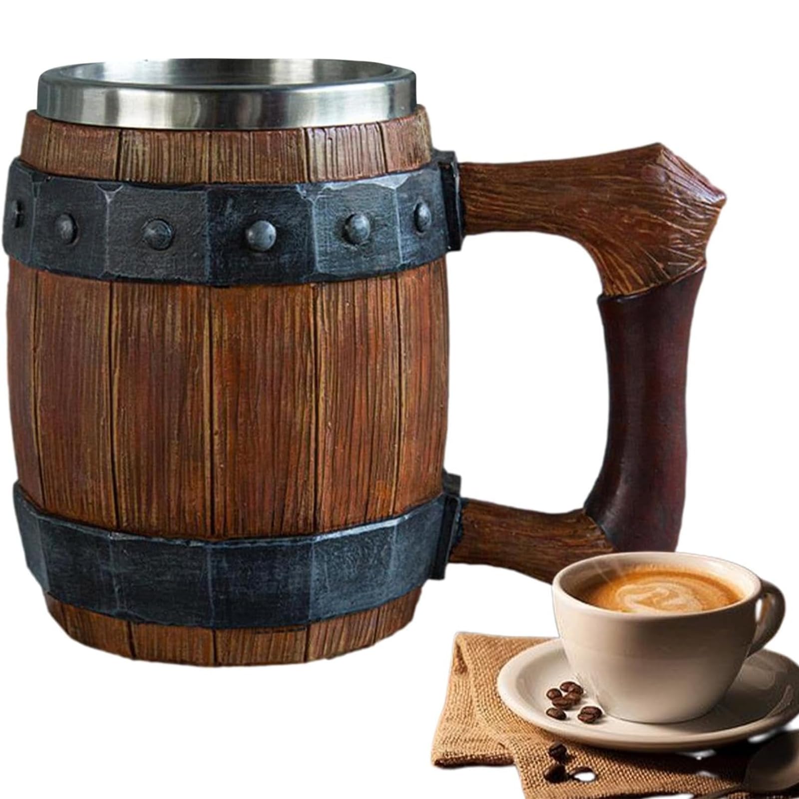 Amazon.co.jp: 樽ジョッキ 木製 おもしろ 海賊 ビールジョッキ 