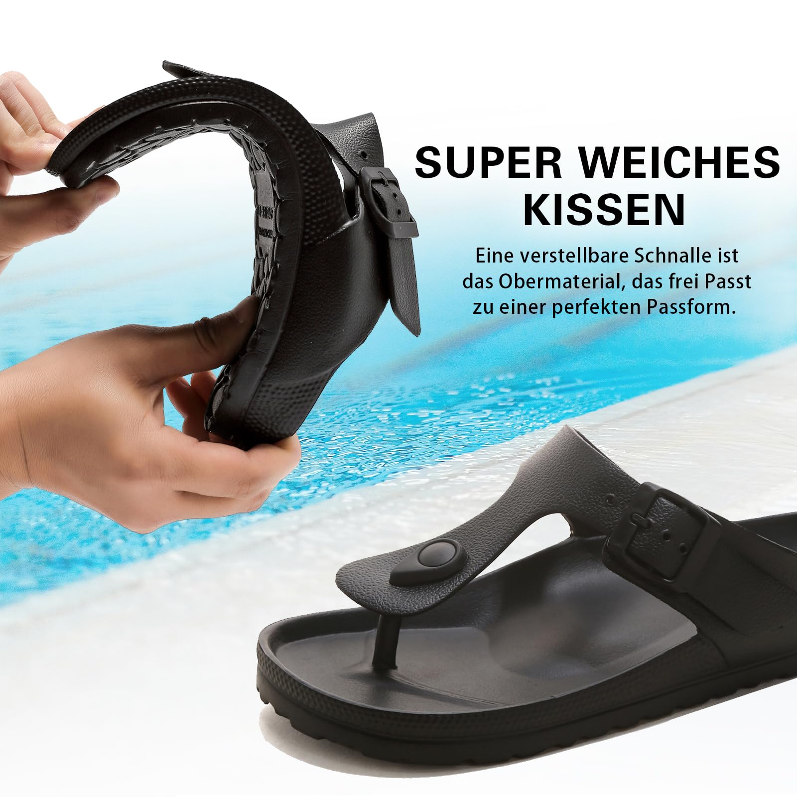 Estive Eva Infradito Donna, Sandalo Uomo Fibbia Regolabile, Unisex Ciabatte Antiscivolo, Eleganti Flip Flop Zoccoli, Ortopediche Pantofole Sabot Scarpe