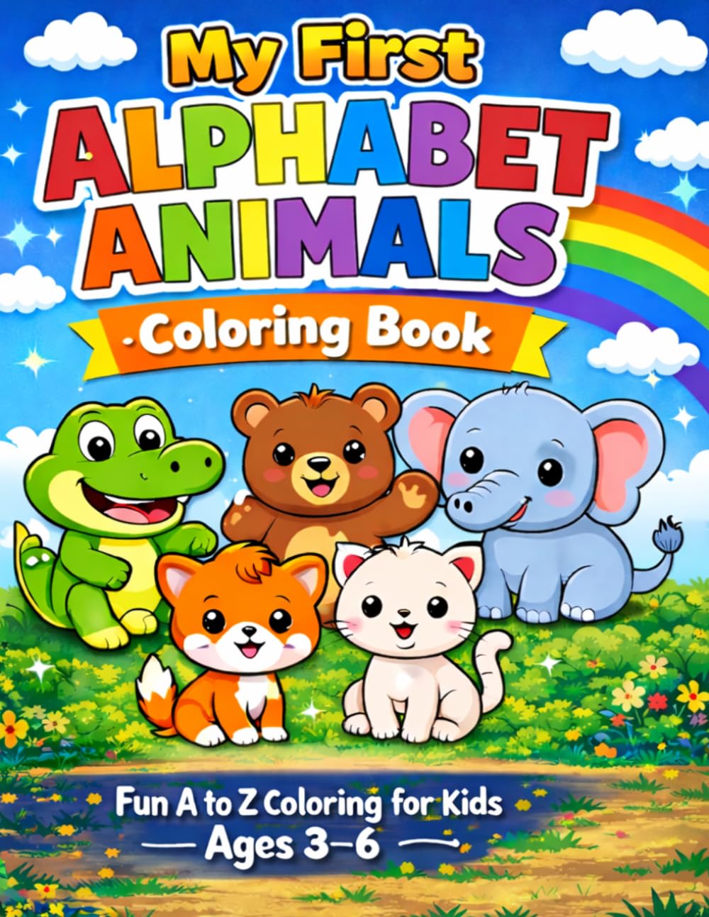 ABC Animal Coloring Book for Kids Ages 3–6: A Fun A to Z Animal Coloring Adventure for Kids Ages 3–6 | Learn Letters While Coloring Cute Animals