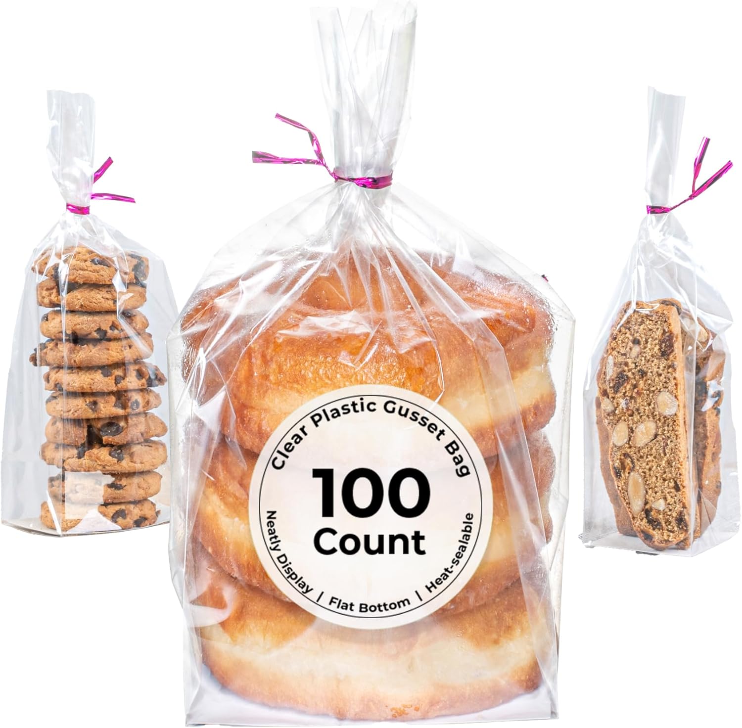 Restaurantware Flat Bottom Heat Seal Sandwich Bags Heat Sealable Food Bags – Gusset Bag with Paper Insert – Clear – 4 x 4 x 9 Inch – 100ct Box – Bag Tek Restaurantware Flat Bottom Heat Seal Sandwich Bags Heat Sealable Food Bags – Gusset Bag with Paper Insert – Clear – 4 x 4 x 9 Inch – 100ct Box – Bag Tek