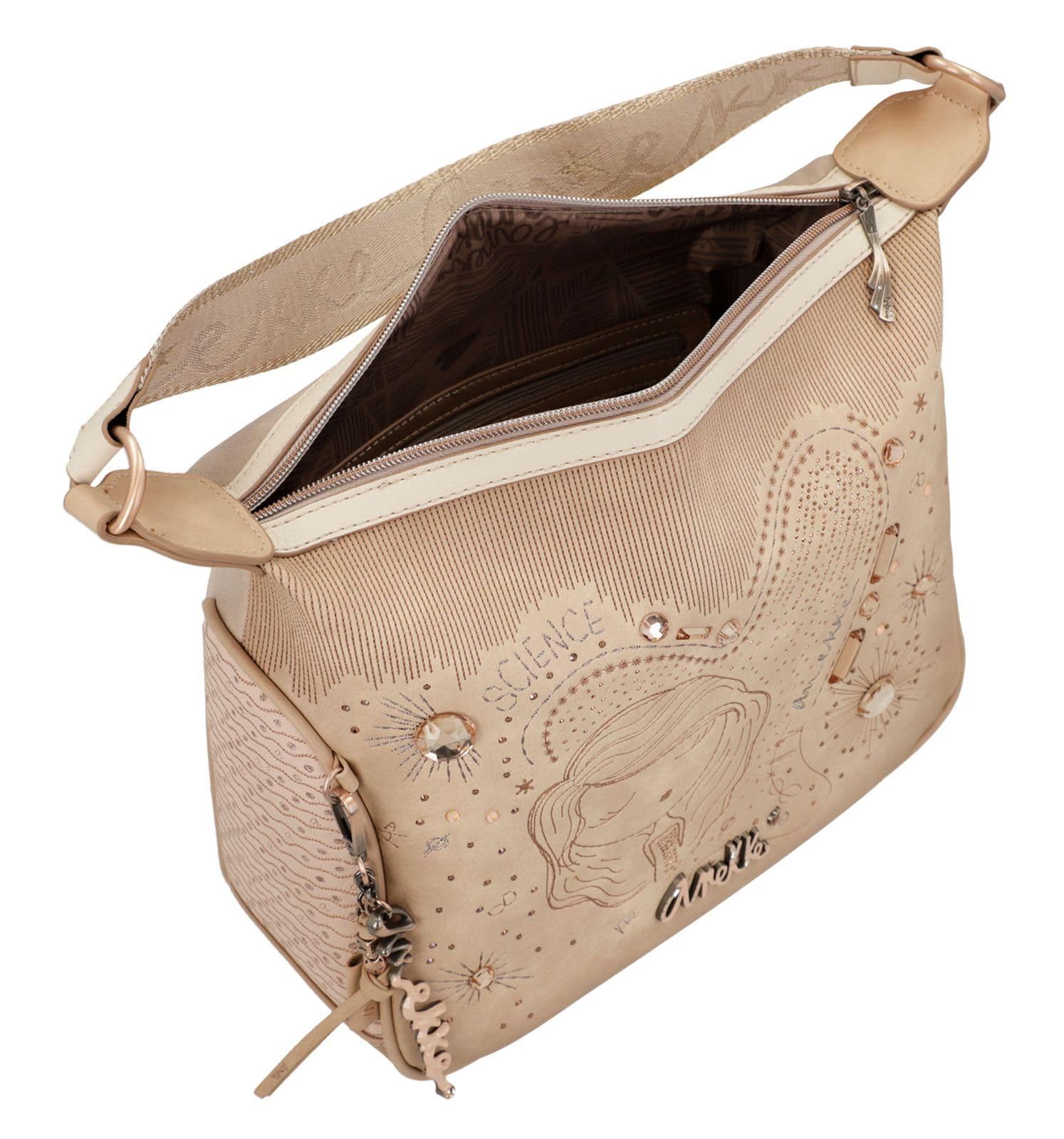 Anekke - Damentasche - Schultertasche aus Polyester für Damen mit 2 Schultergriffen, Band und Reißverschluss - Zubehör und Accessoires für Damen - Maße 29 x 25 x 12 cm, bunt