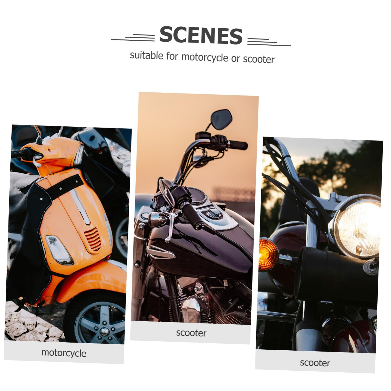Guanti Manubrio Moto Invernali 1 Paio in Pelle Pu Nero | Peluche Interno, Coulisse, Facile da Rimuovere, Rainproof, per Scooter e Motorbike Colore Casuale