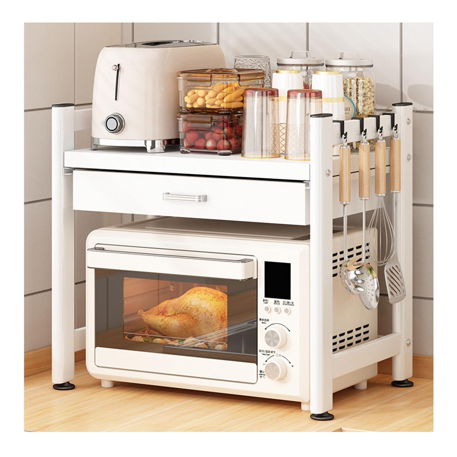 Étagère de cuisine et support micro-ondes pour un rangement optimal