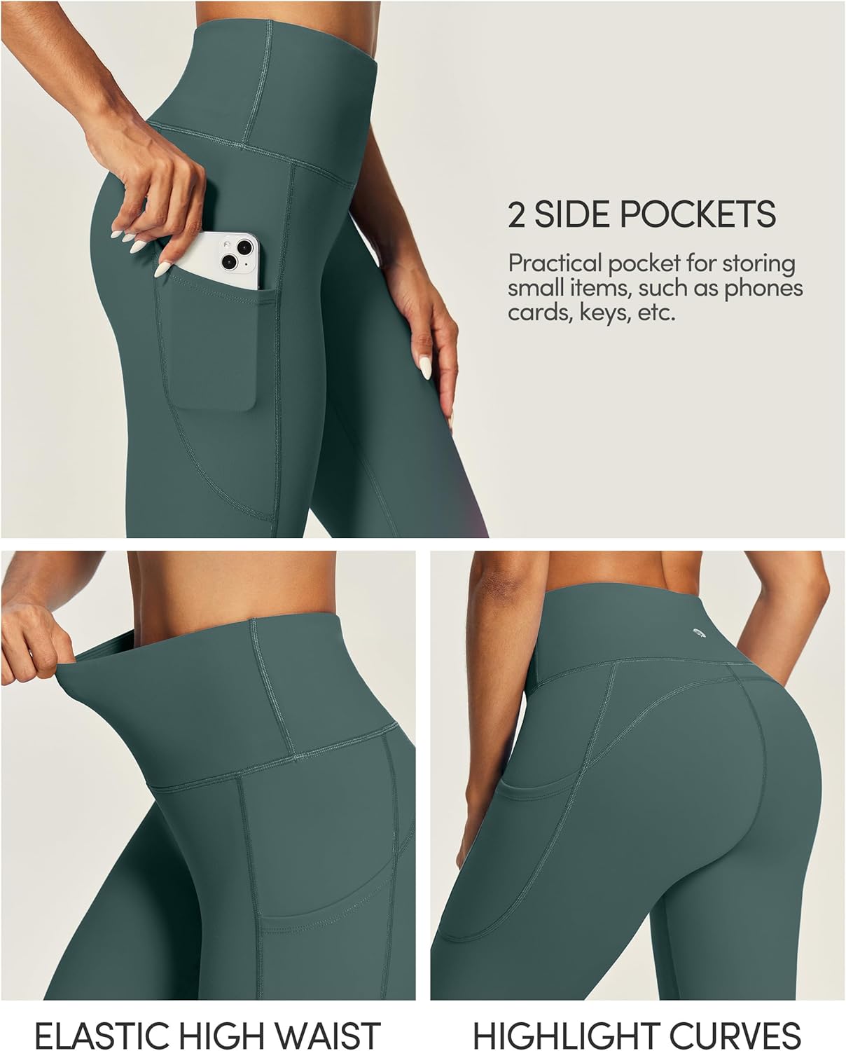 IUGA Fleece Lined Leggings Women Thermal Leggings for Women Winter Warm Tights High Waisted Hiking Yoga Pants with Pockets - Image 4