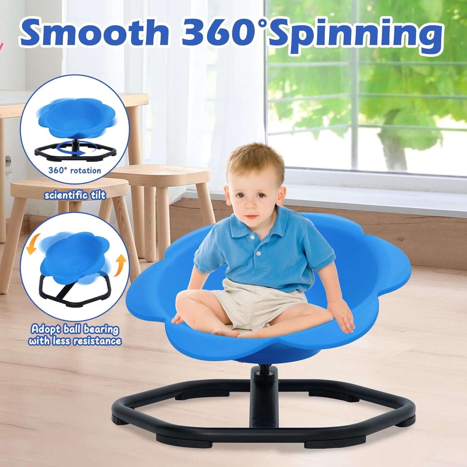 Silla giratoria sensorial para niños, Sensory Spinning Chair, giratoria a 360°, giratoria juegos sensoriales autismo, silla sensorial para niños, silla Spun, asiento para entrenamiento