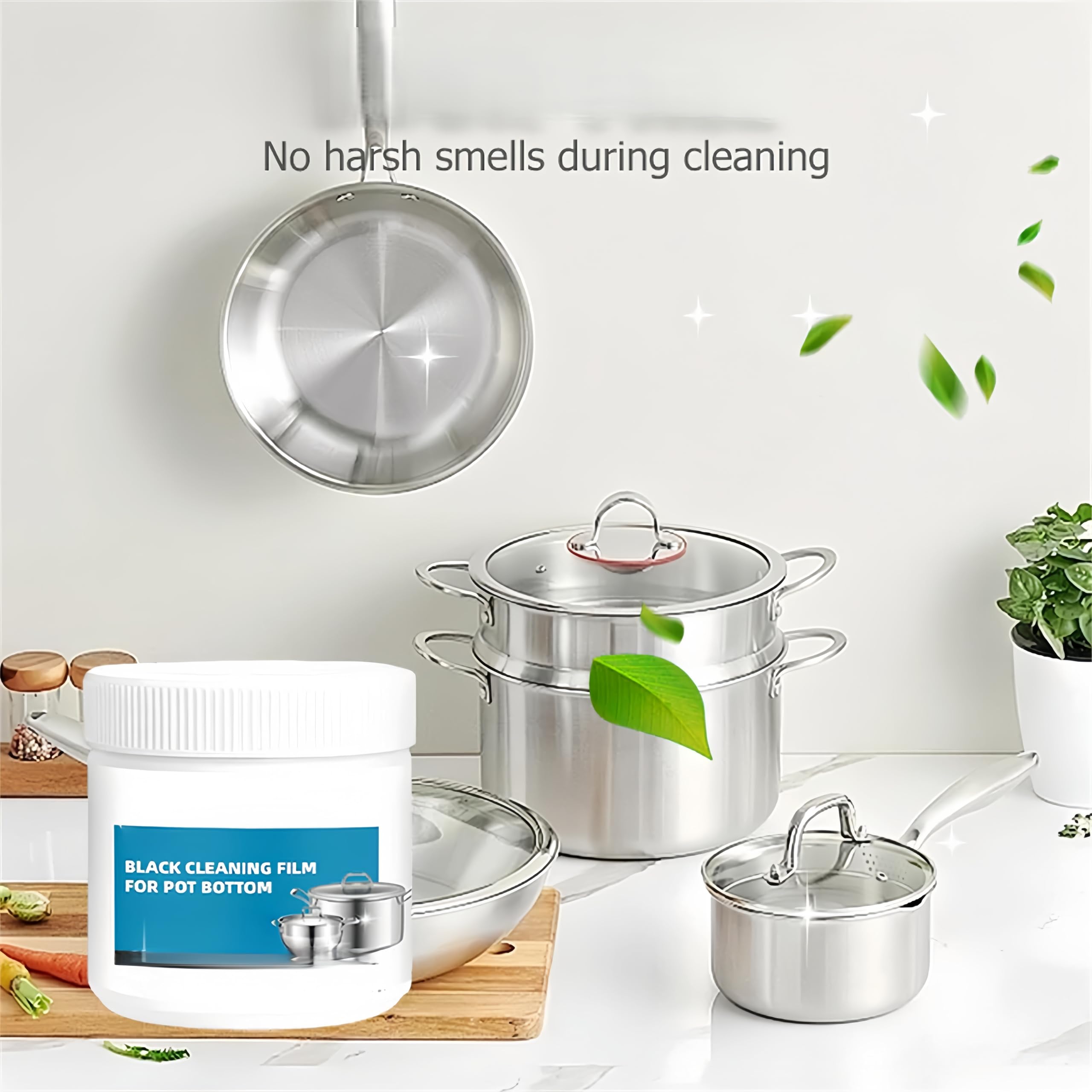 Pâte décapante puissante pour résidus brûlés sur les ustensiles de cuisine, nettoyant multi-usages puissant, élimine la graisse, les taches d'huile et les résidus brûlés (1Pièce)