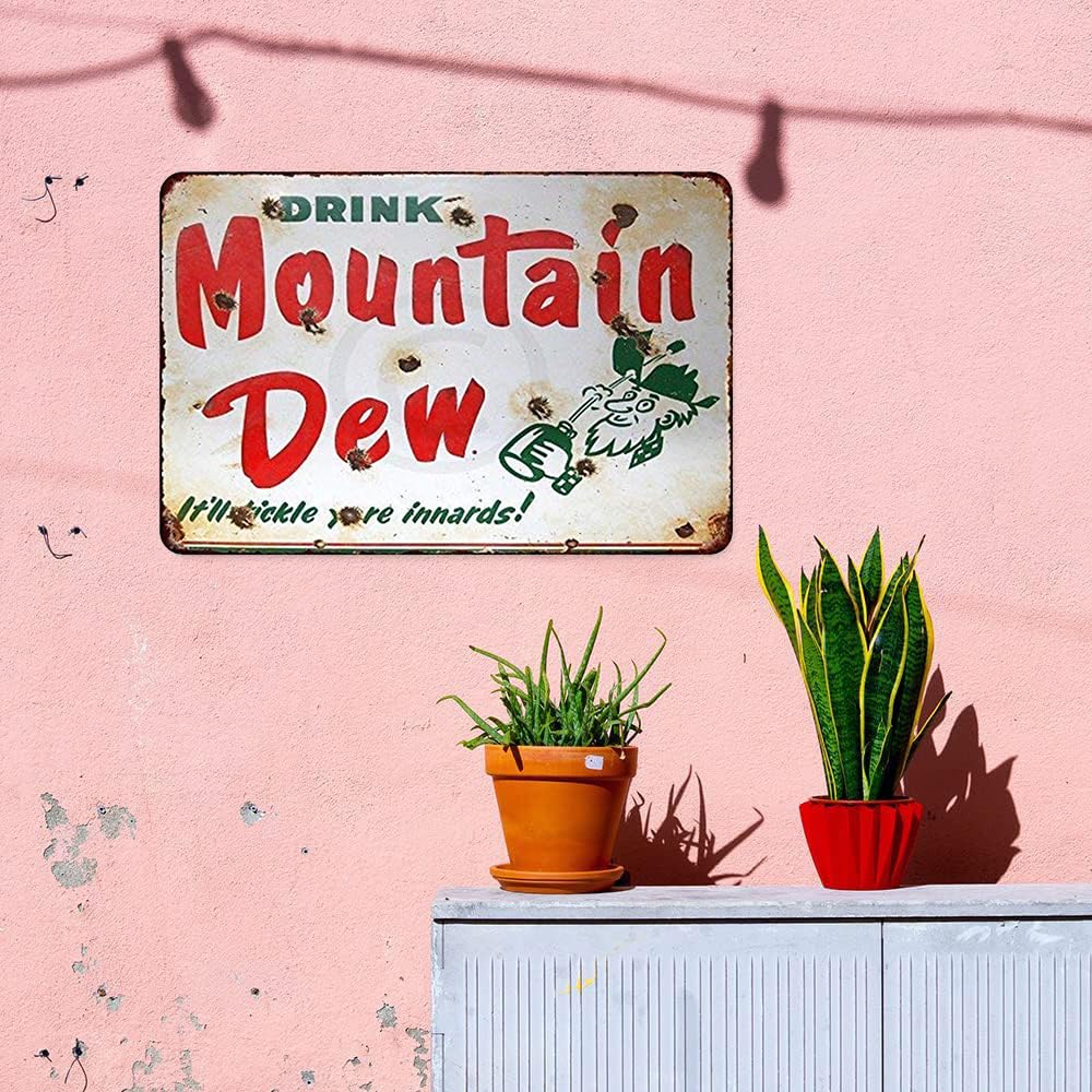 Amazon.com: Drink Mountain Dew Man Cave Wall Decor, Vintage Look
