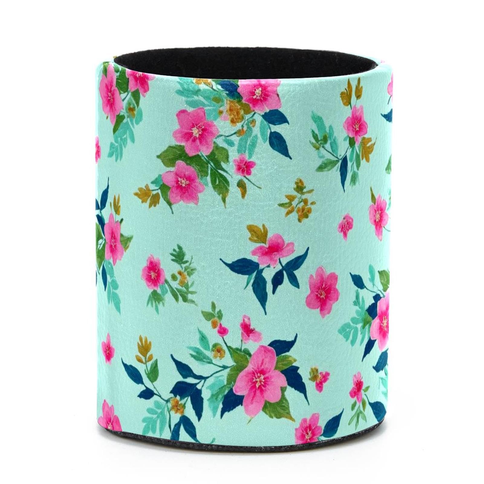 VAPOKF Round Pencil Holders for Desk, Aesthetic Flower Pen Holders Pen Pot Makeup Brushes Storage Desktop Stationery Supplies Organiser for Home Office