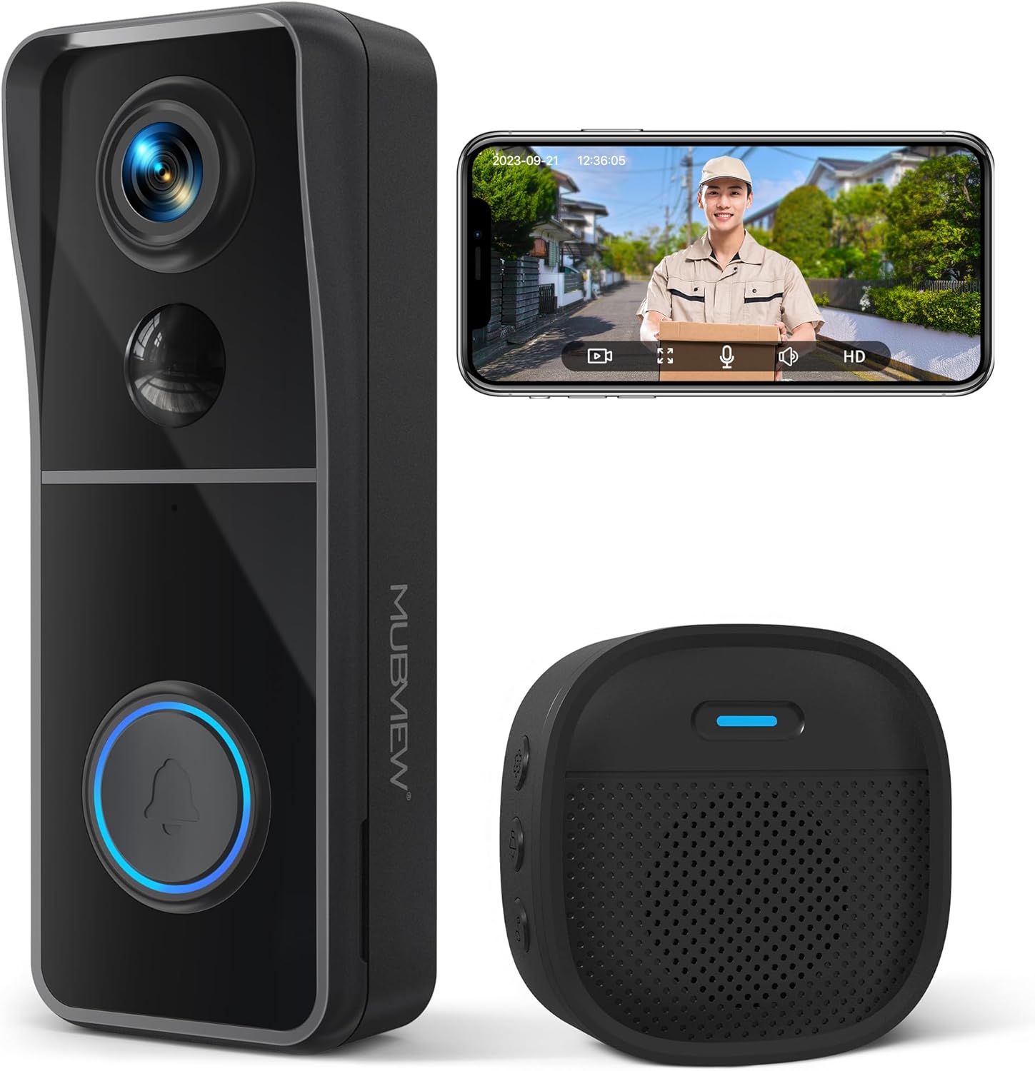 MUBVIEW J9 Wireless Video Doorbell and Chime