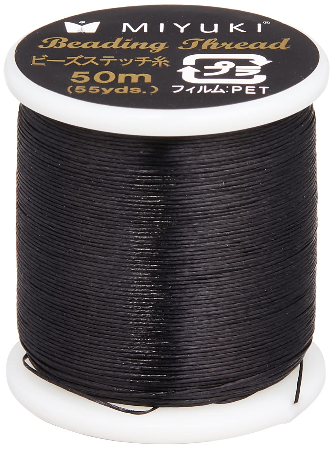 MIYUKI ビーズステッチ糸 #40/50m巻 黒 K4570/12