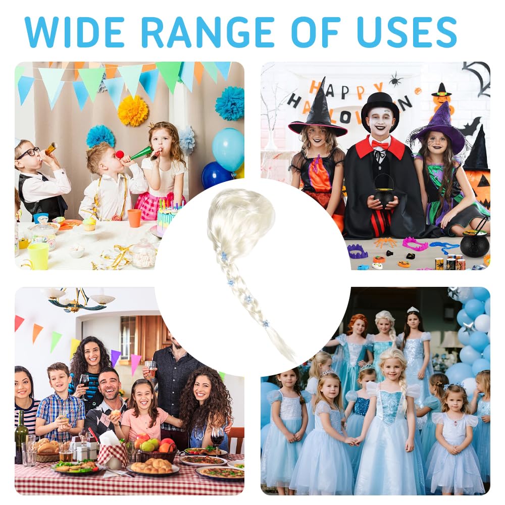 Elsa Parrucca Principessa Elsa Parrucca Principessa Bambini Capelli Principessa Costume Accessori per Bambini Ragazze Festa Compleanno Donne Natale Halloween Festa Cosplay Carnevale