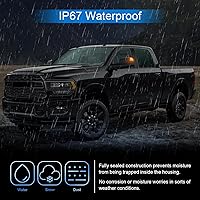 Vista 8 de Luz LED de espejo de remolque compatible con RAM 1500 2021-2023/RAM 2500 3500 2019-2022, luz de señal de giro ámbar, lámpara de posición blanca