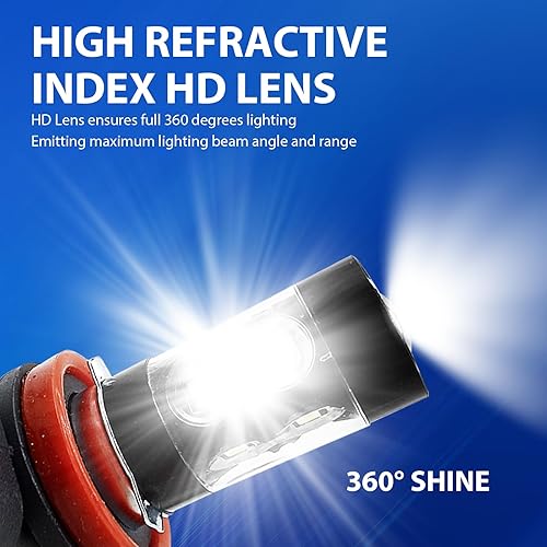 Miniatura 4 de Flygun 2 luces antiniebla LED H11 para automóvil, 9145 10SMD 50W de aleación de alta potencia con chip CREE de 700 lm, bombilla de repuesto de 360 ,