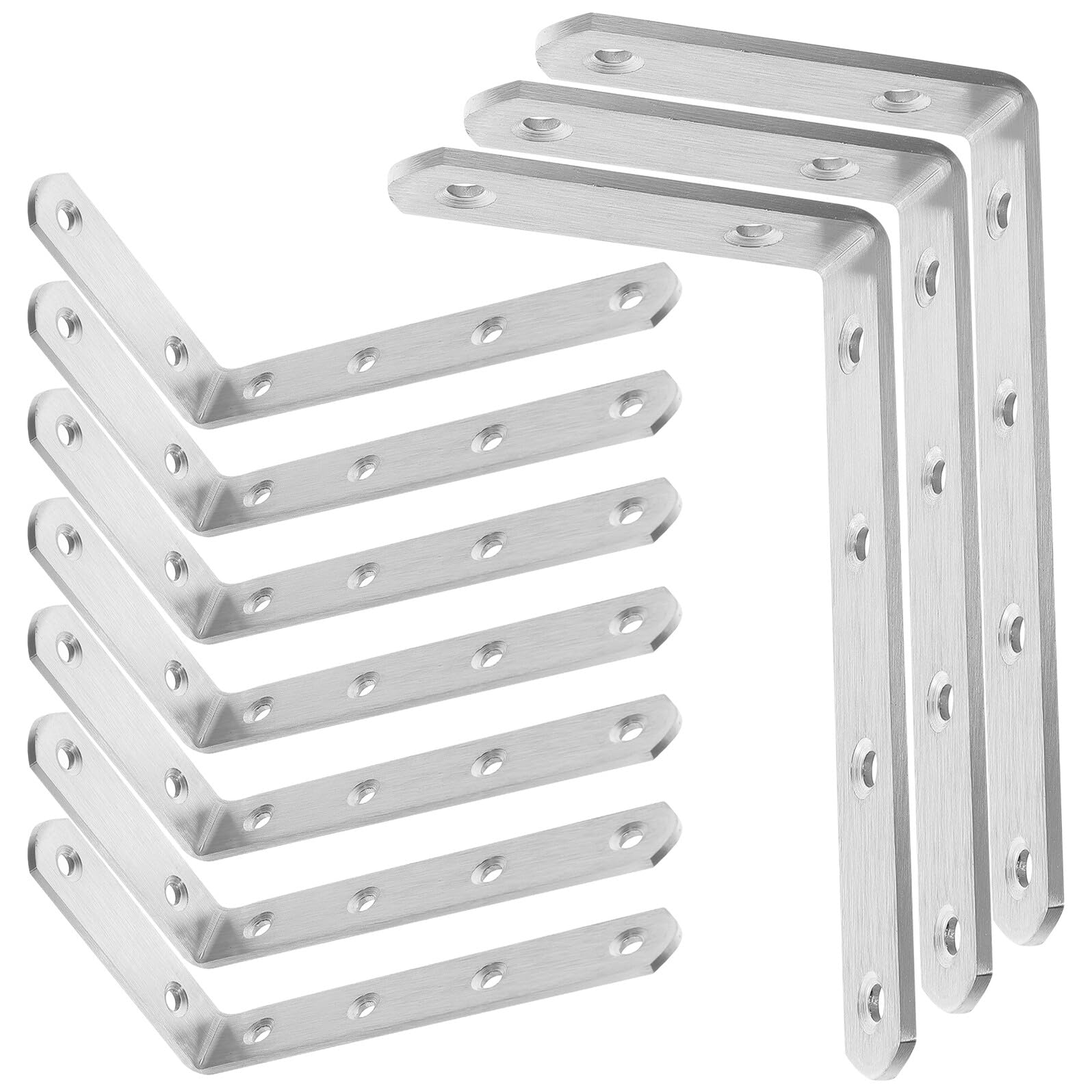 10 Stück Teiliges Edelstahl Schwerlast winkelverbinder mit Schrauben Stabile Winkelhalter für Holzregale Schrankverstärkung Vielseitig für Möbel und DIY montage