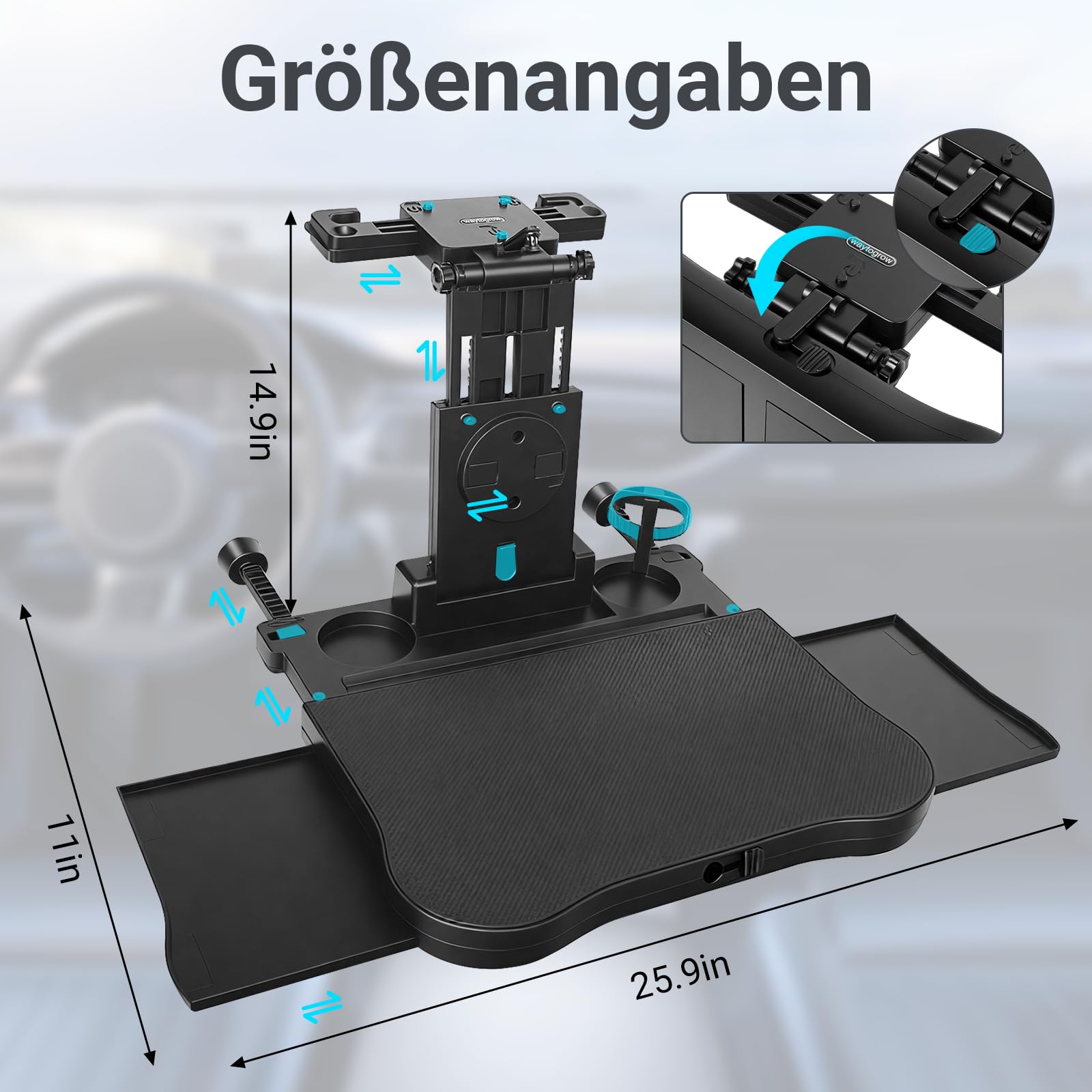 Auto Tisch für Rücksitz Beifahrer,Multifunktionaler Esstisch & Laptophalter