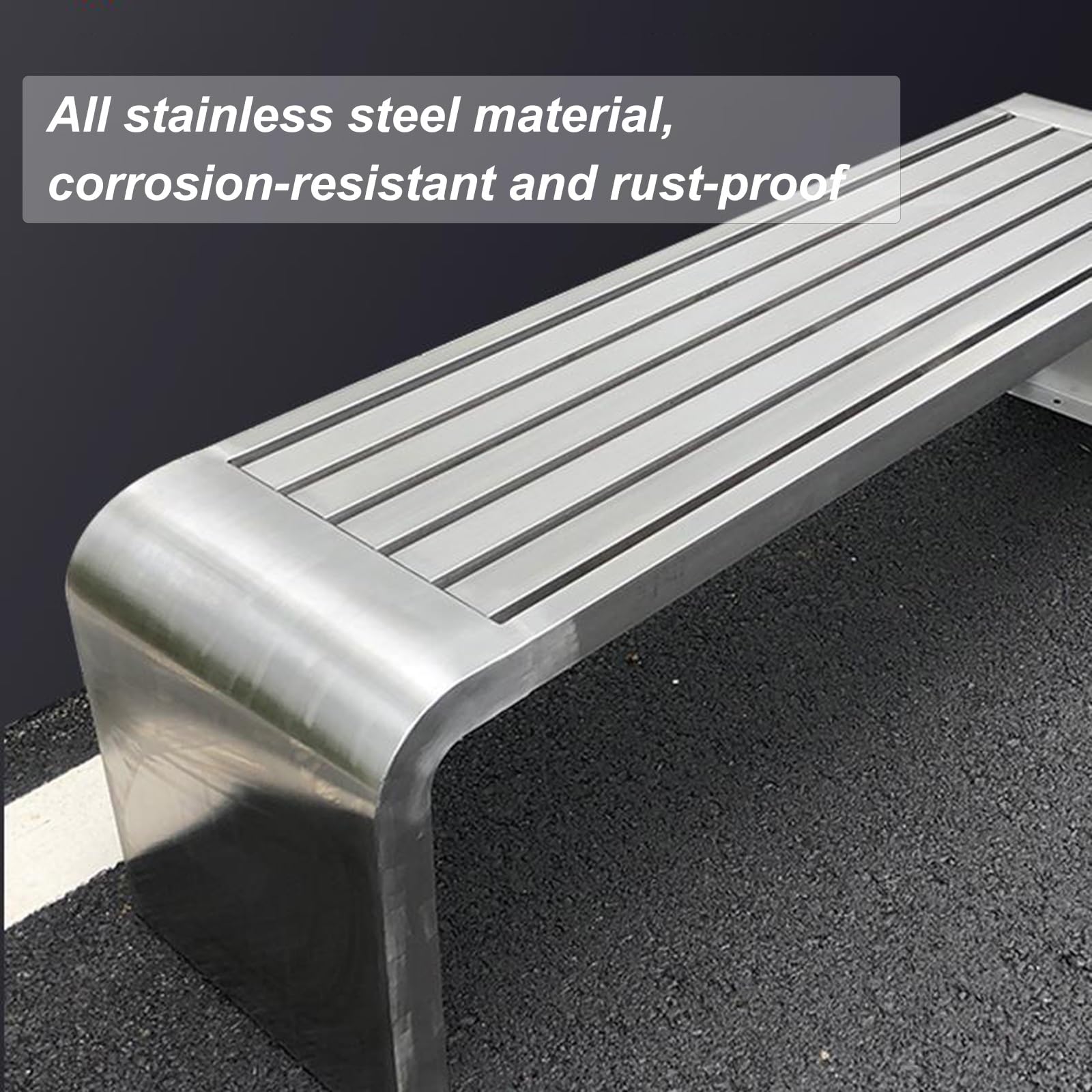 Bacss - Banco de metal para dos personas, asiento de jardín de acero duradero para patio, césped, piscina, 100 x 40 x 45 cm, perfecto para muebles de exterior