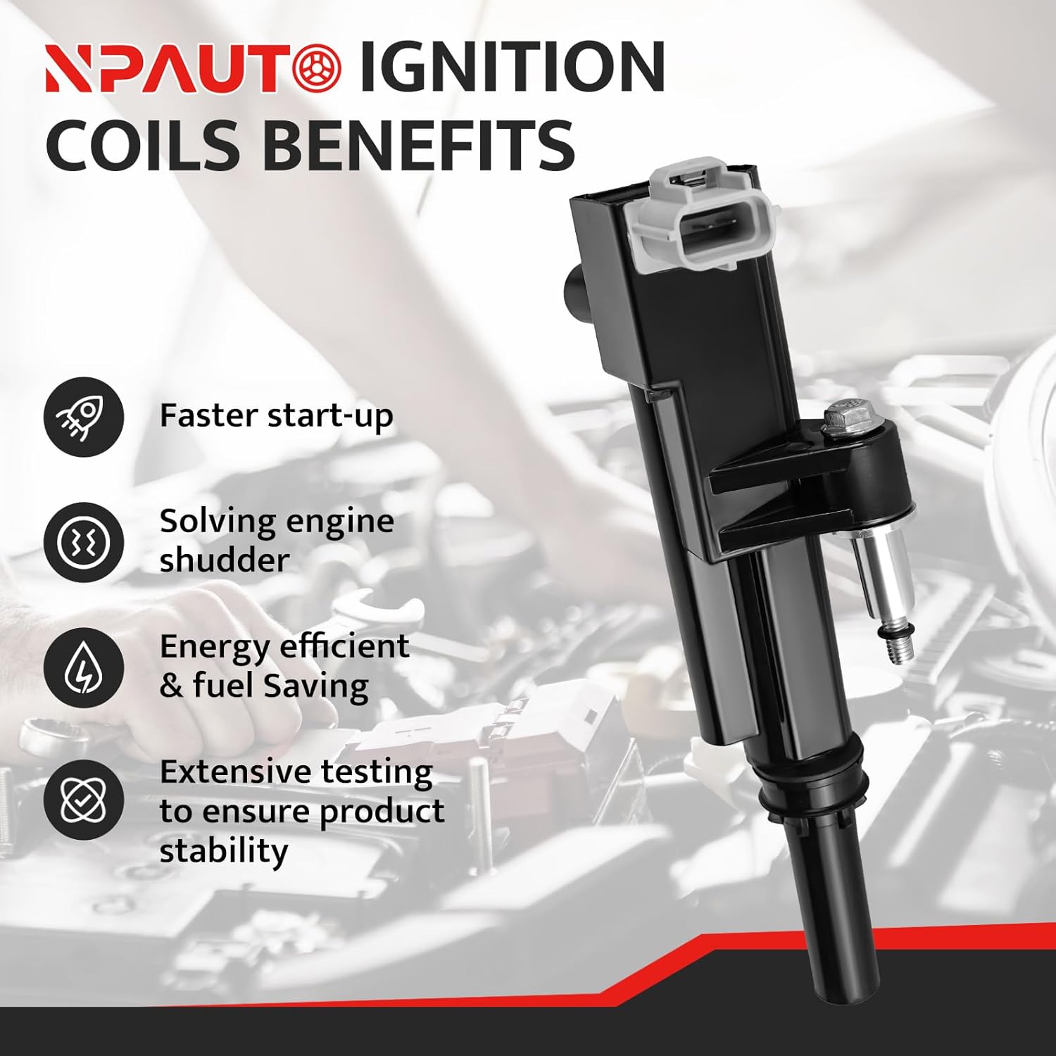 NPAUTO Ignition Coils Pack Compatible with V6 3.7 2009 2010 2011 2012 Jeep Liberty Grand Cherokee Commander, Dodge Nitro Ram 1500 Dakota, UF640, Set of 3