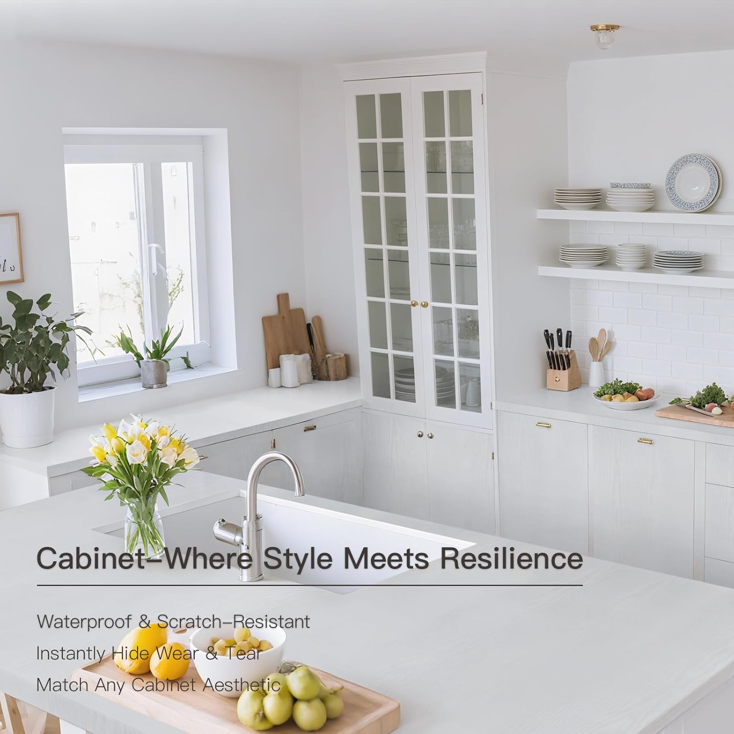 17.7" X472" Thicken Wood Contact Paper White Wood Wallpaper White Peel And Stick Wallpaper White Vintage Wallpaper Self-Adhesive And Removable Wall Paper Grain Film Roll Table Cabinet Shelf Draw Liner