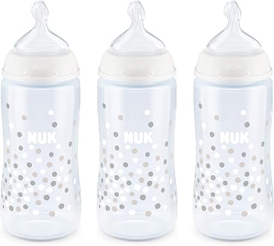 NUK Perfect Fit Baby Bottle, Dots, 3 Count Pack of 1
