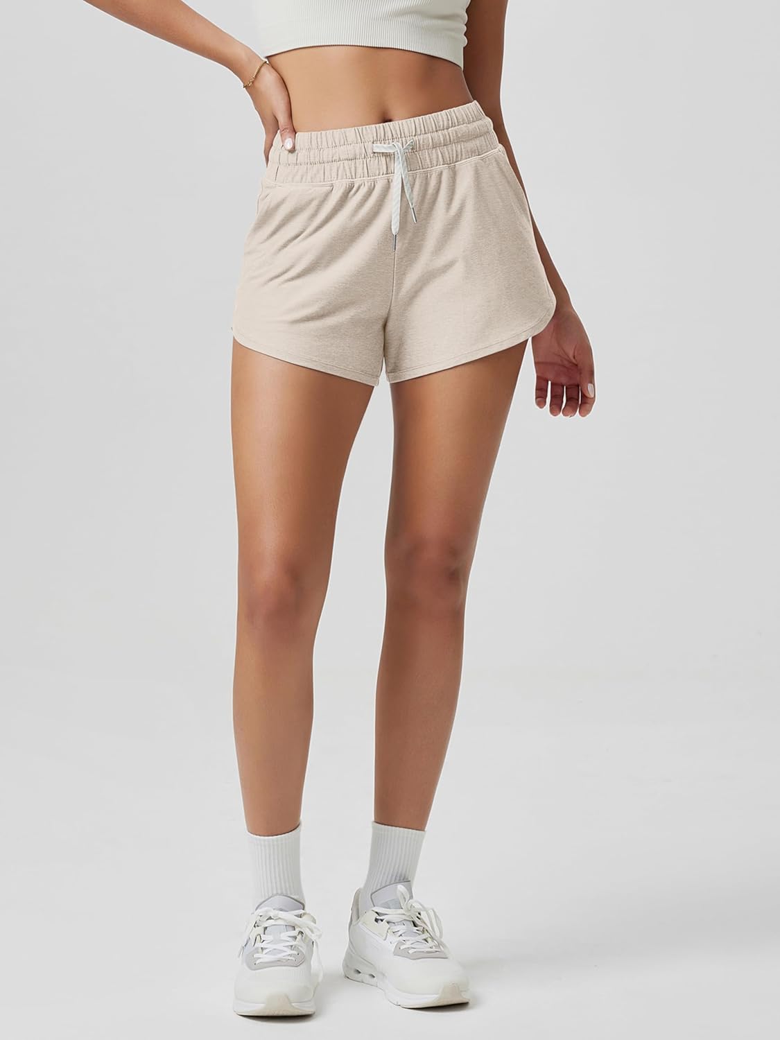 ODODOS Women's Performance Shorts Ultra Soft odSTRATUM Tech Mid Rise Relaxed Shorts with Pocket 3" Inseam Moisture Wicking - Image 2