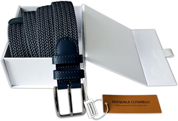 Men’s & Women’s Italian Stretch Woven Belt | Handcrafted in Italy. Elastic woven stretch braid. 35mm (1.38