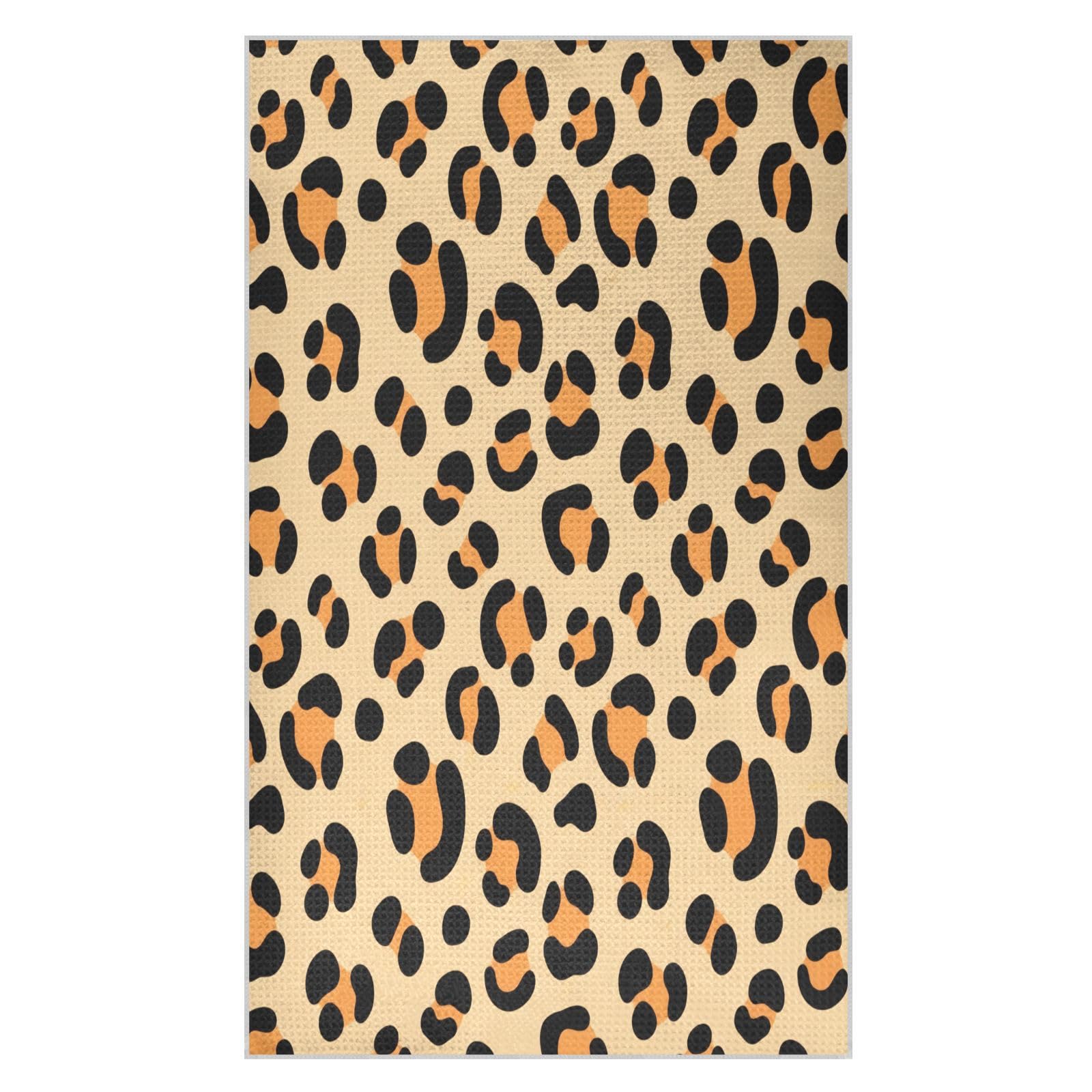 BURSTDDY Leopard Print Kitchen Towels,Absorbent Dish Towels 1 Pack