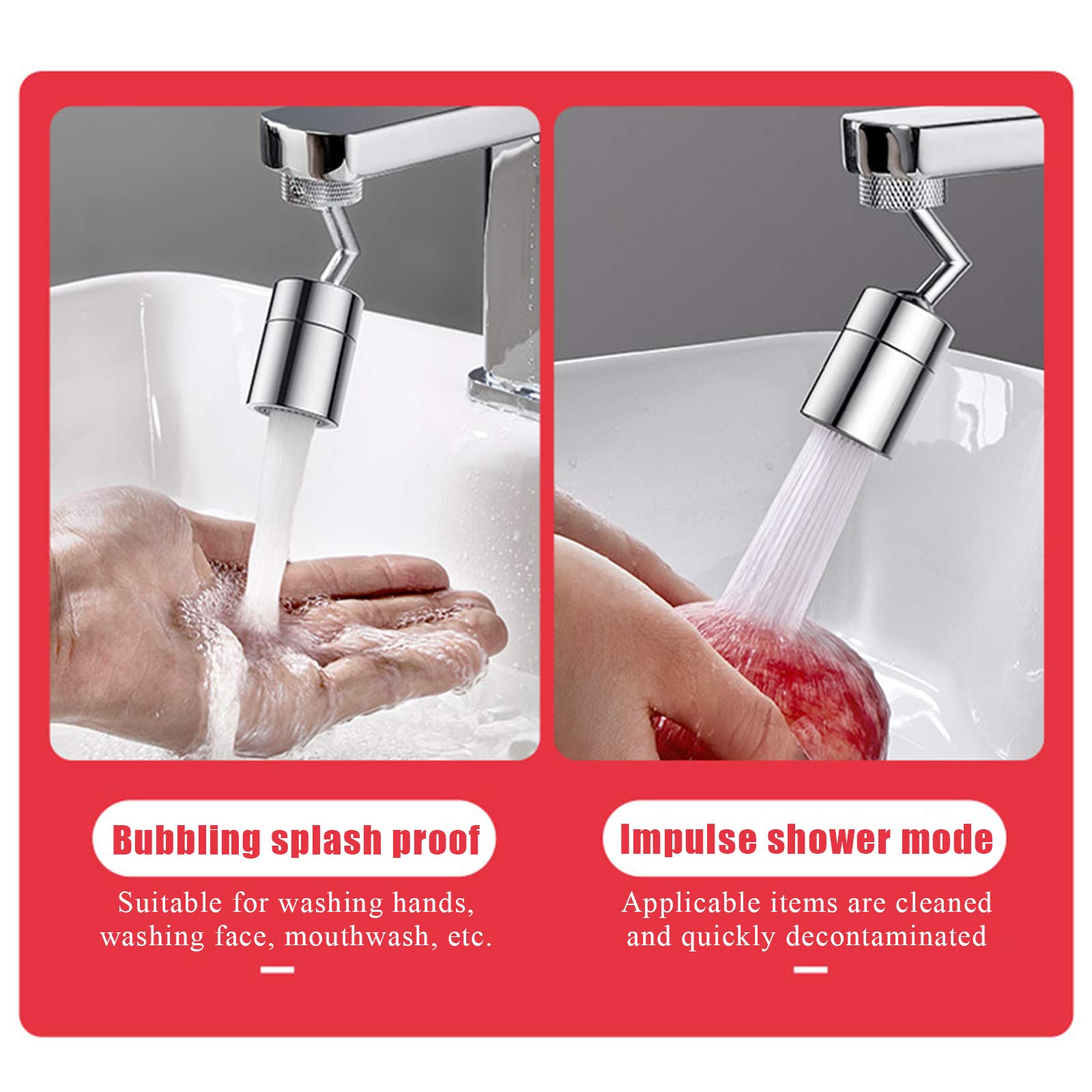 Tête De Pulvérisation Rotative 720° Pour Robinet - Filtre Anti-éclaboussures, économie D'eau, Laiton Et ABS
