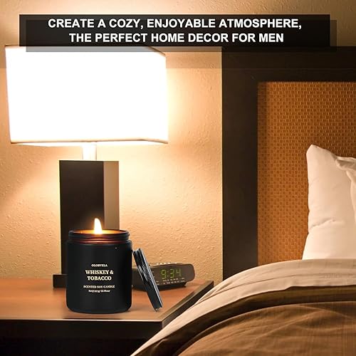 Miniatura 4 de Velas perfumadas para hombres, velas para el hogar, velas perfumadas, regalos para mujeres y hombres, 8 onzas, 50 horas de tiempo de combustión,