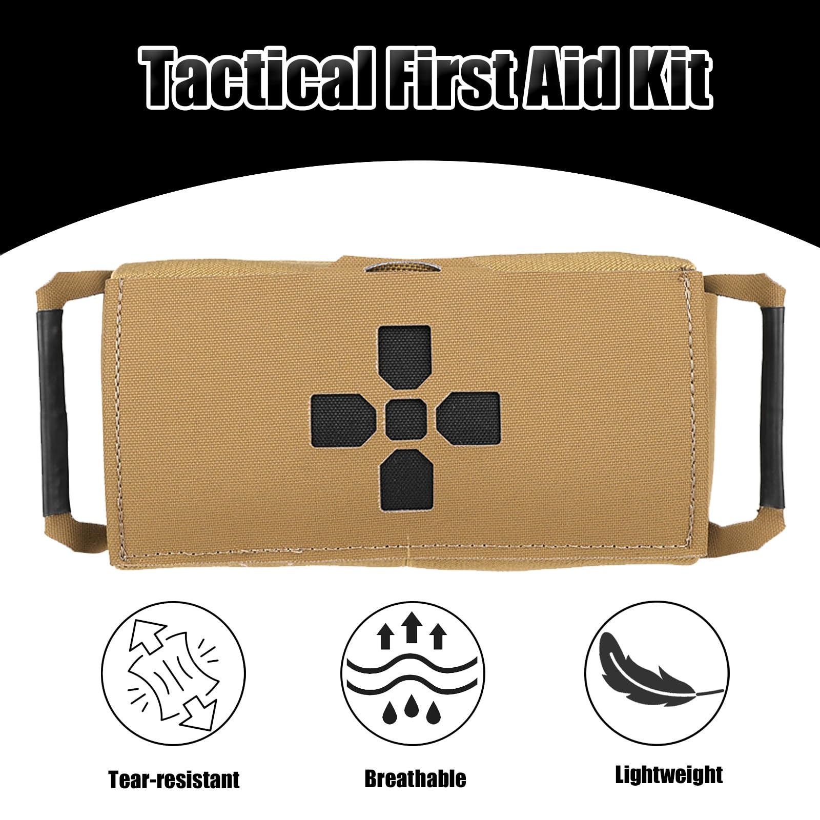 Bolsa Médica Táctica IFAK, Bolsa de Primeros Auxilios para Traumatismos con Sujeción Rápida para El Cinturón, para Acampada Caza y Supervivencia Al Aire Libre