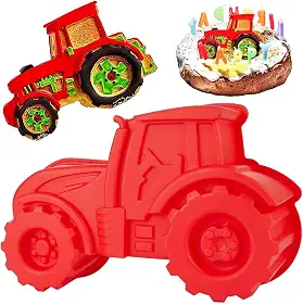 Moldes de silicone para trator 3D, forma de bolo de carro faça você mesmo, decorações de bolo de trator, segurança para lava-louças, para bolos de festa, pão, chocolate, pudim de sobremesa