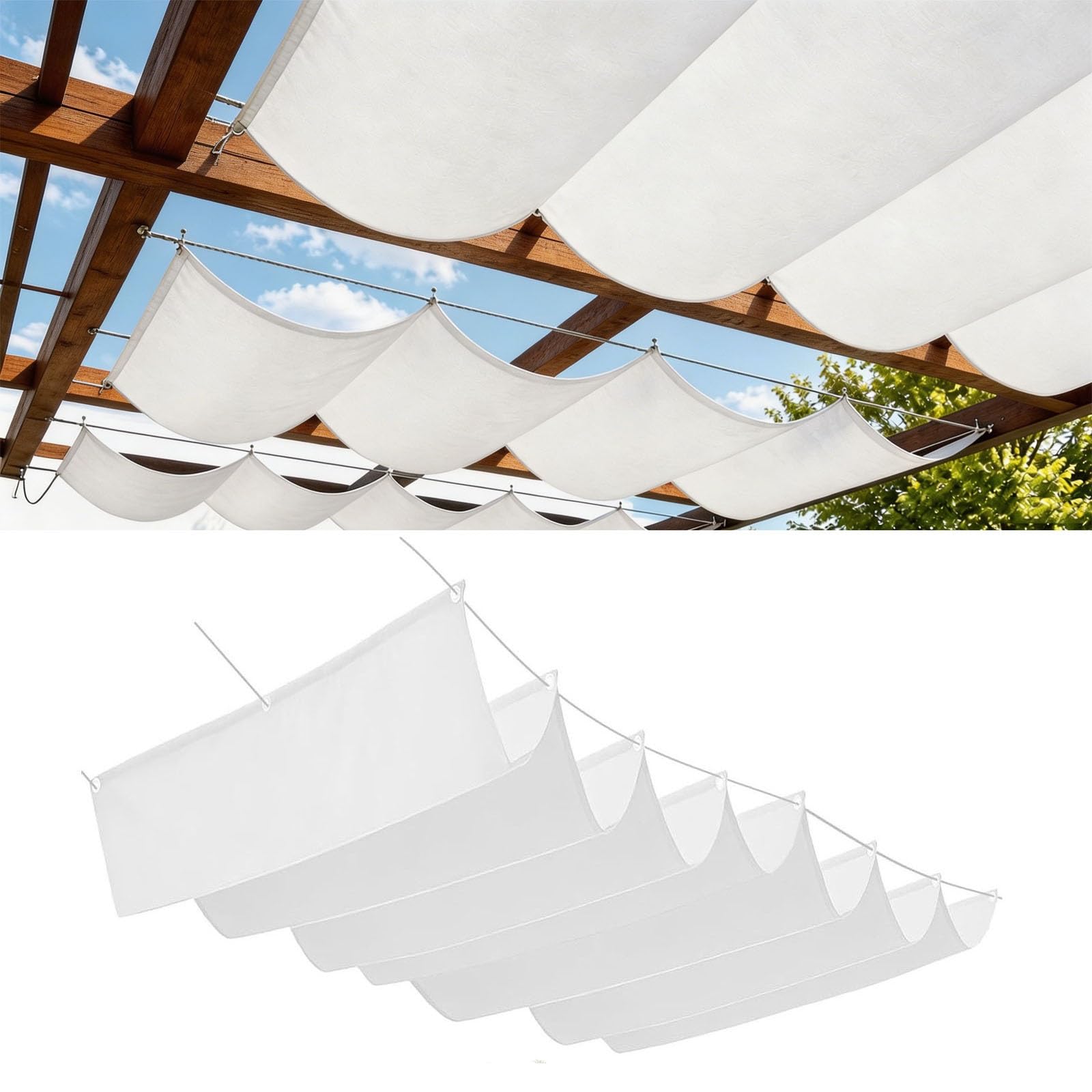 Filet d'ombrage rétractable vague pour pergola de terrasse