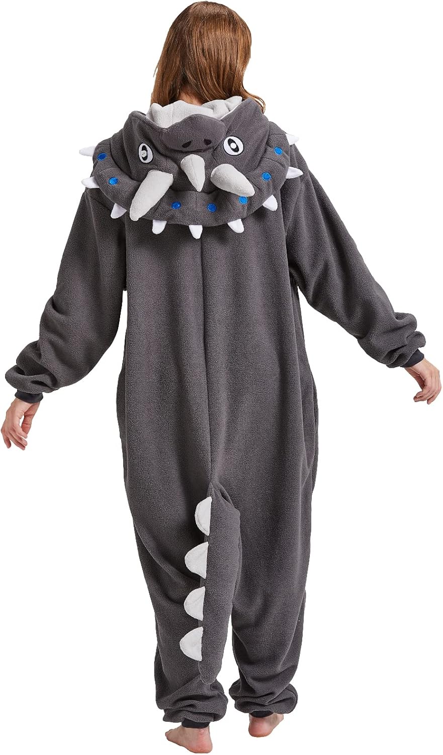 Animal Triceratops Onesie Pajamas Unisex Adult Dinosaur Christmas One-Piece Costume Cosplay for Women and Men - Image 6